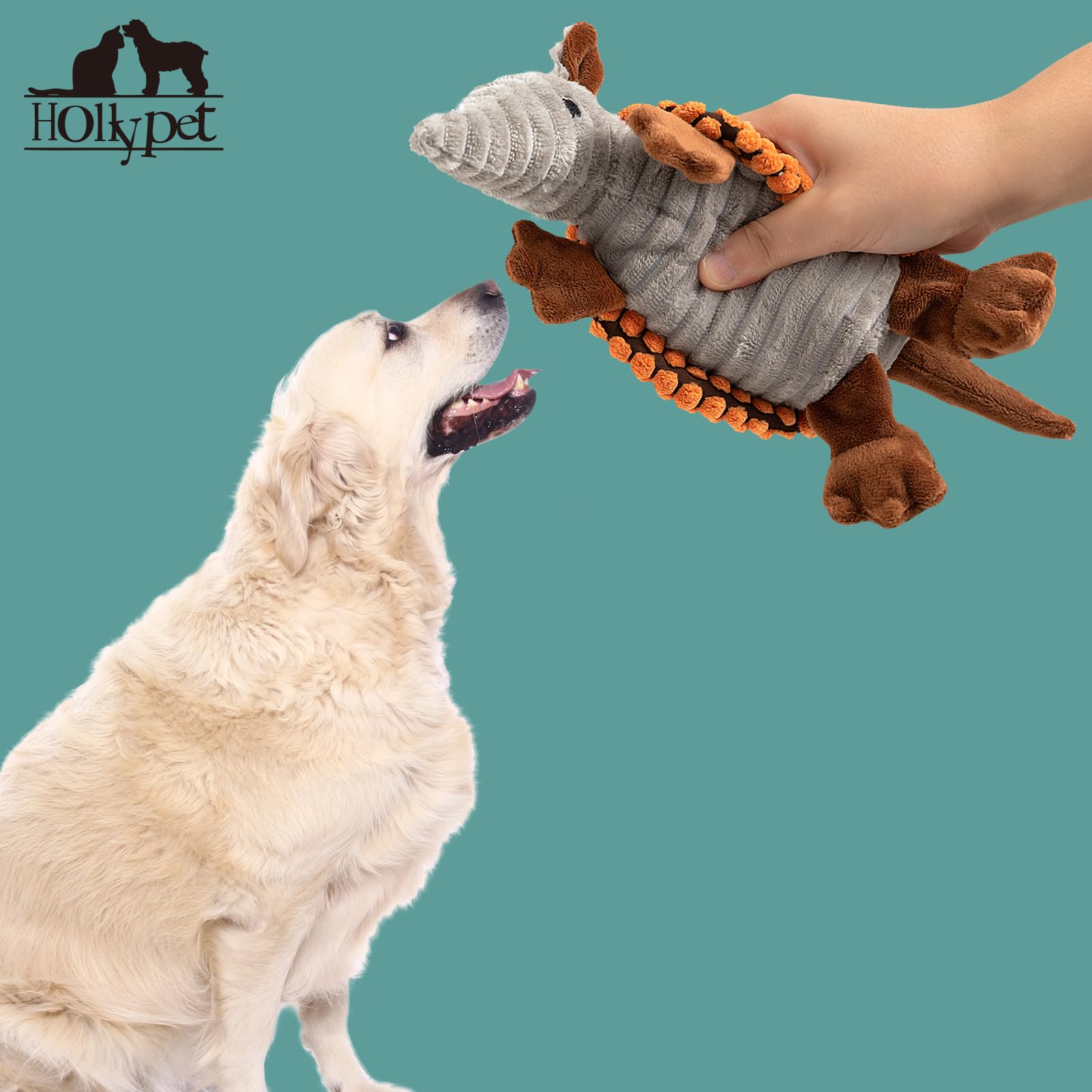 Hollypet Armadillo duradero, hecho de materiales suaves para juego prolongado.