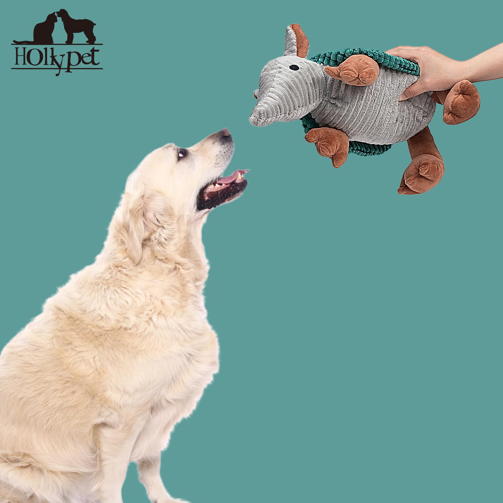 Juguete duradero Hollypet Armadillo para uso en interior y exterior.