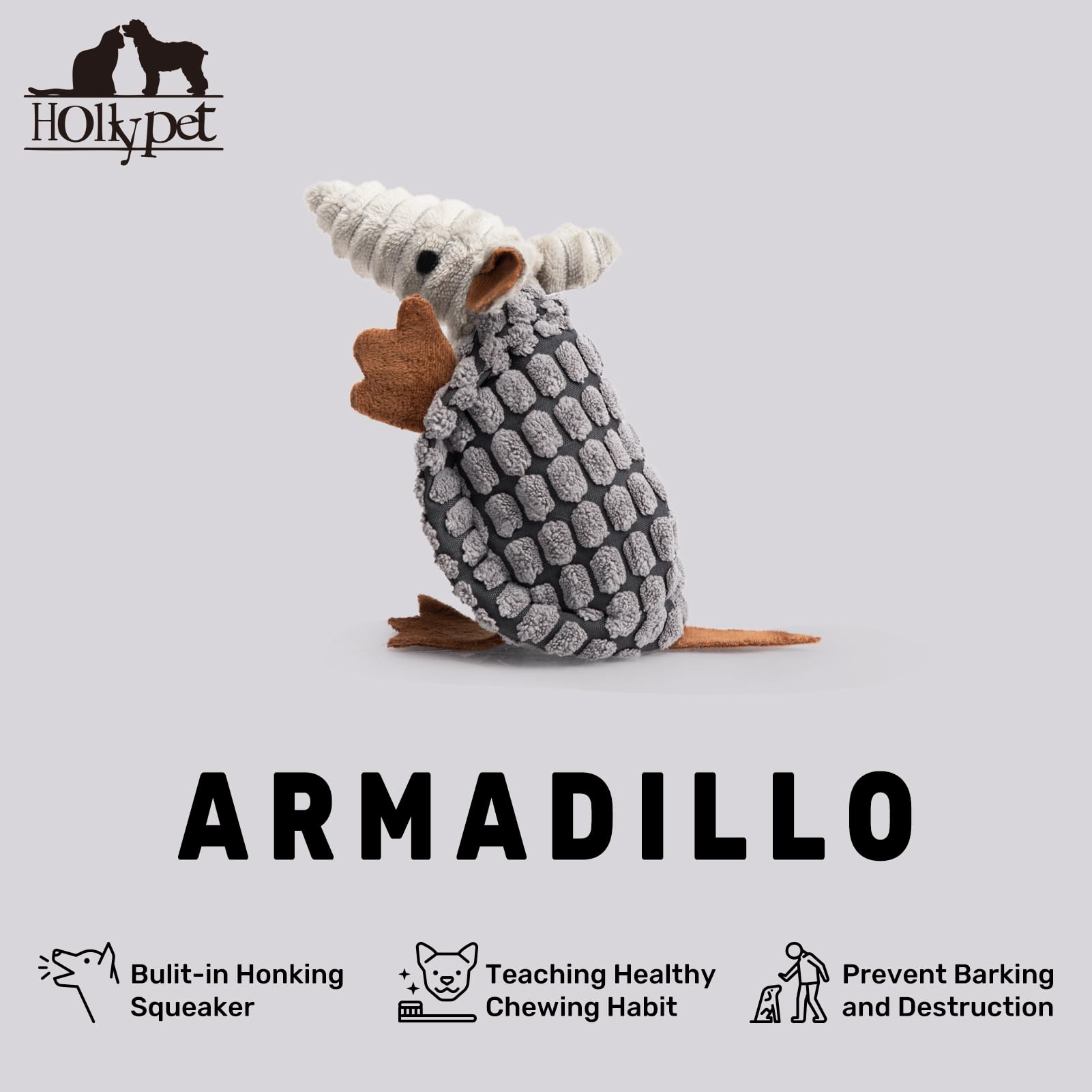 Hollypet Armadillo, juguete para perros pequeños y medianos, ideal para juegos.