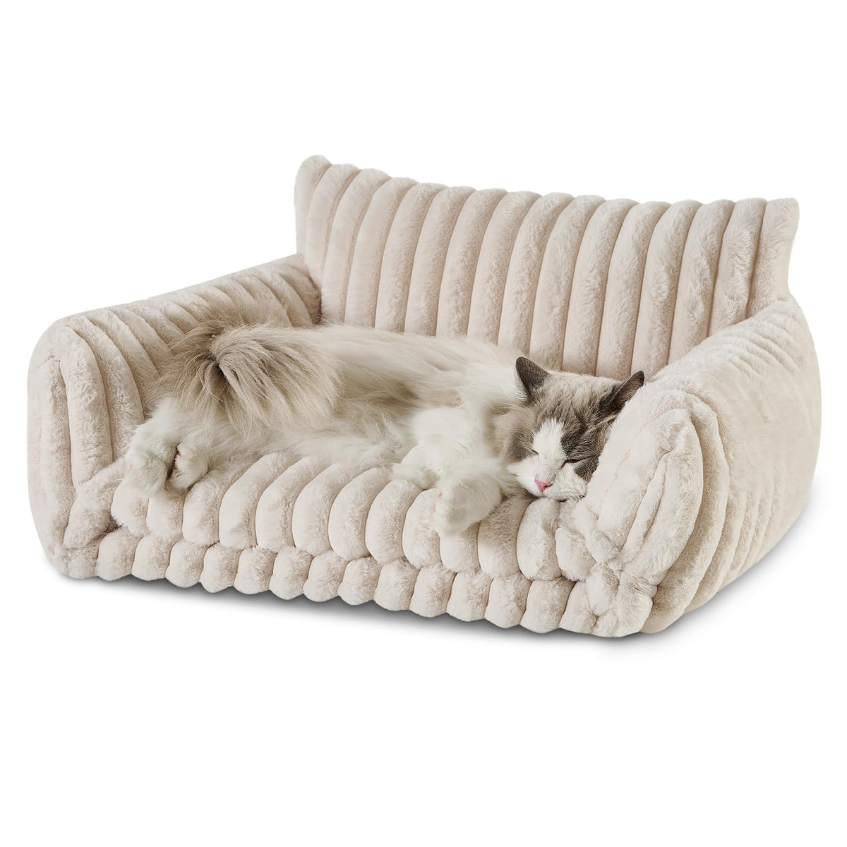 Hollypet cama-gato-doble-capa: soporte suave para descanso