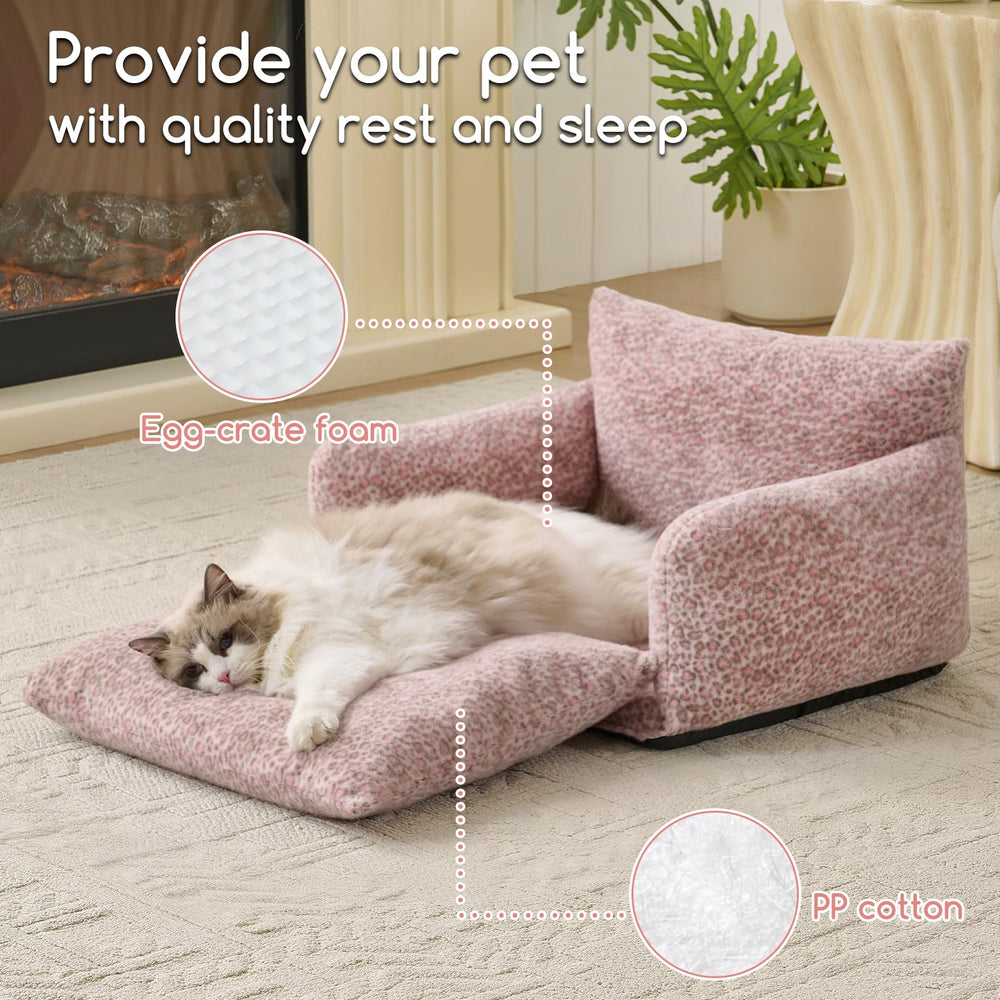 Cama Hollypet con espuma rosada para soporte suave.