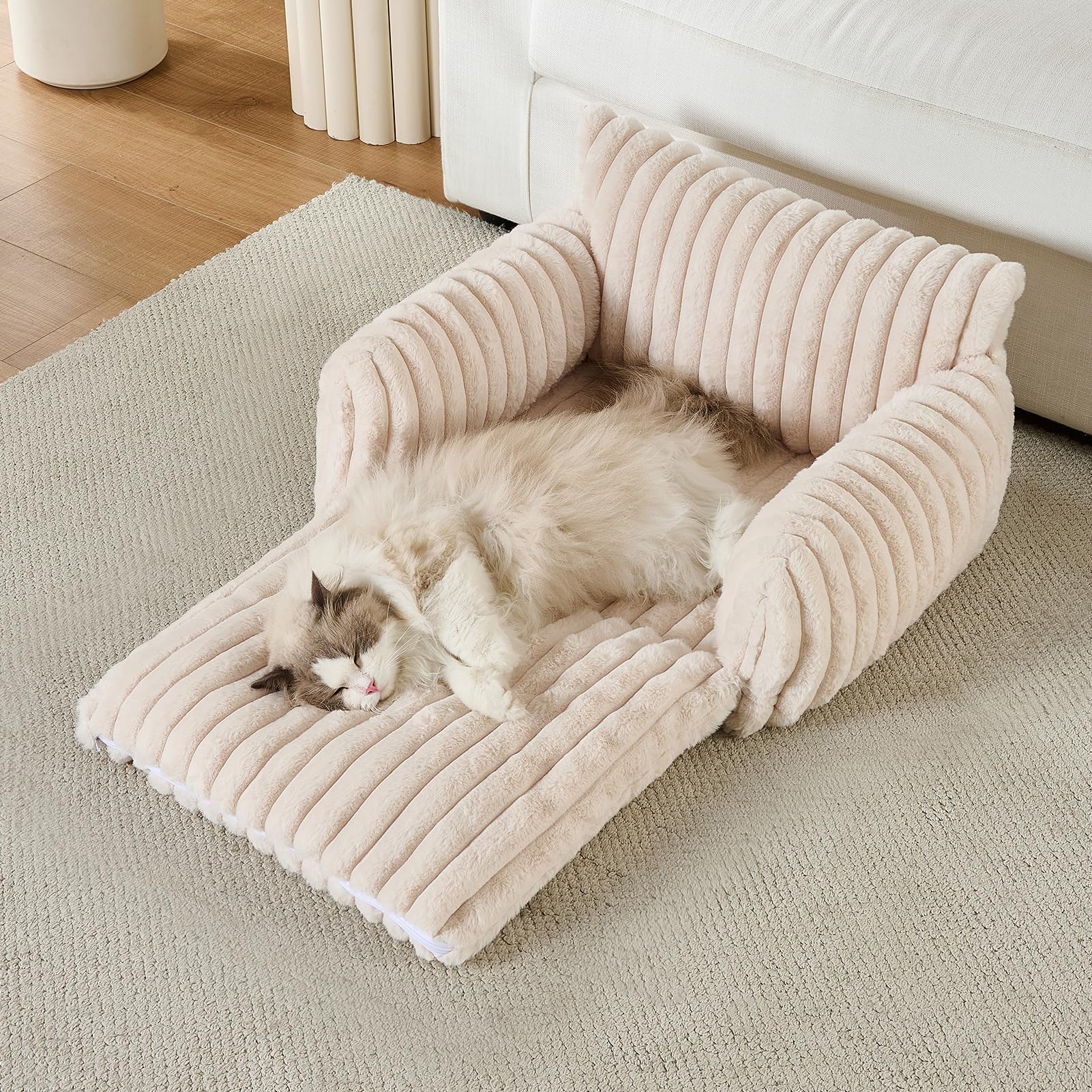Hollypet cama-gato-funda-lavable-a-maquina: limpieza eficiente