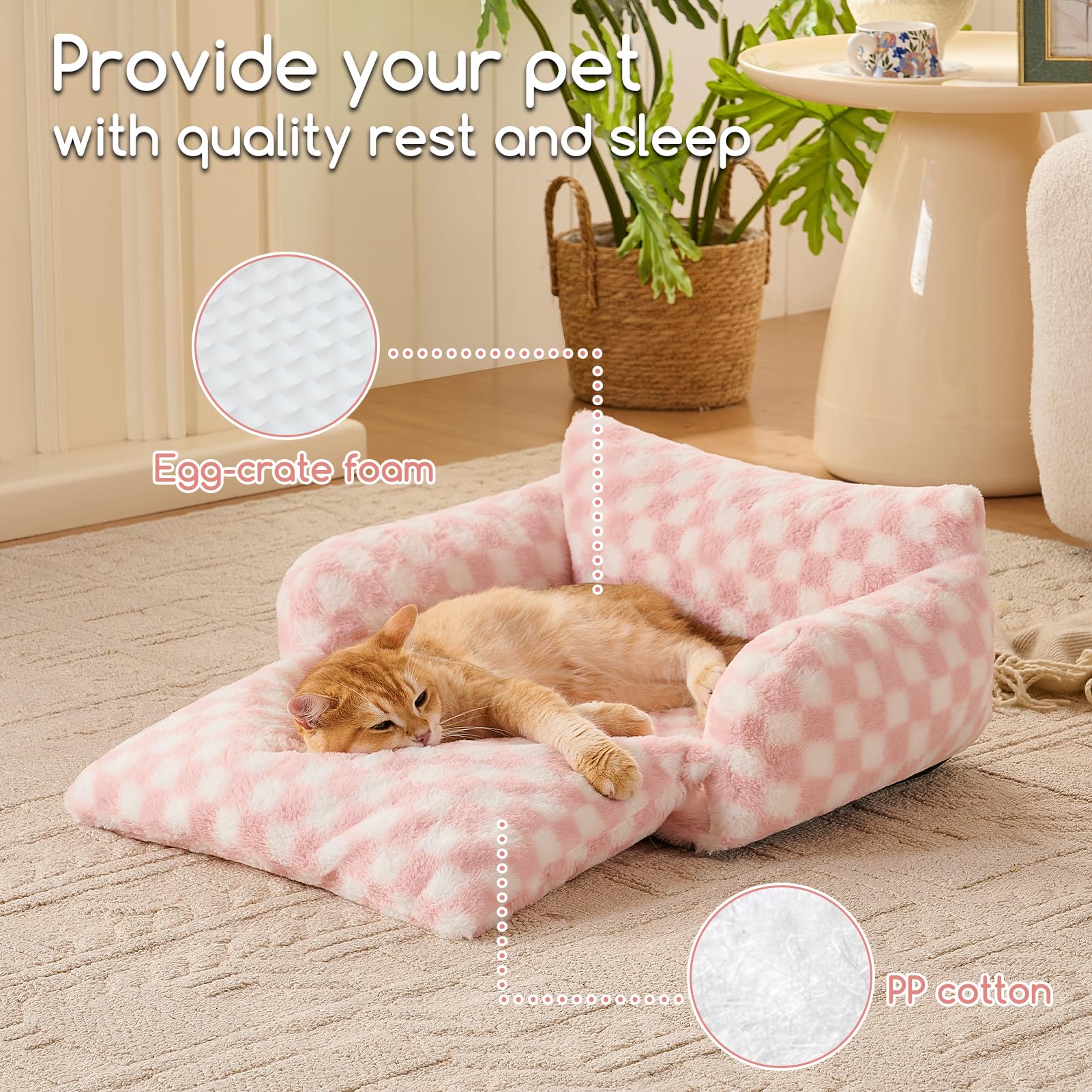 Cama Hollypet tamaño S, soporte cómodo para mascotas pequeñas.