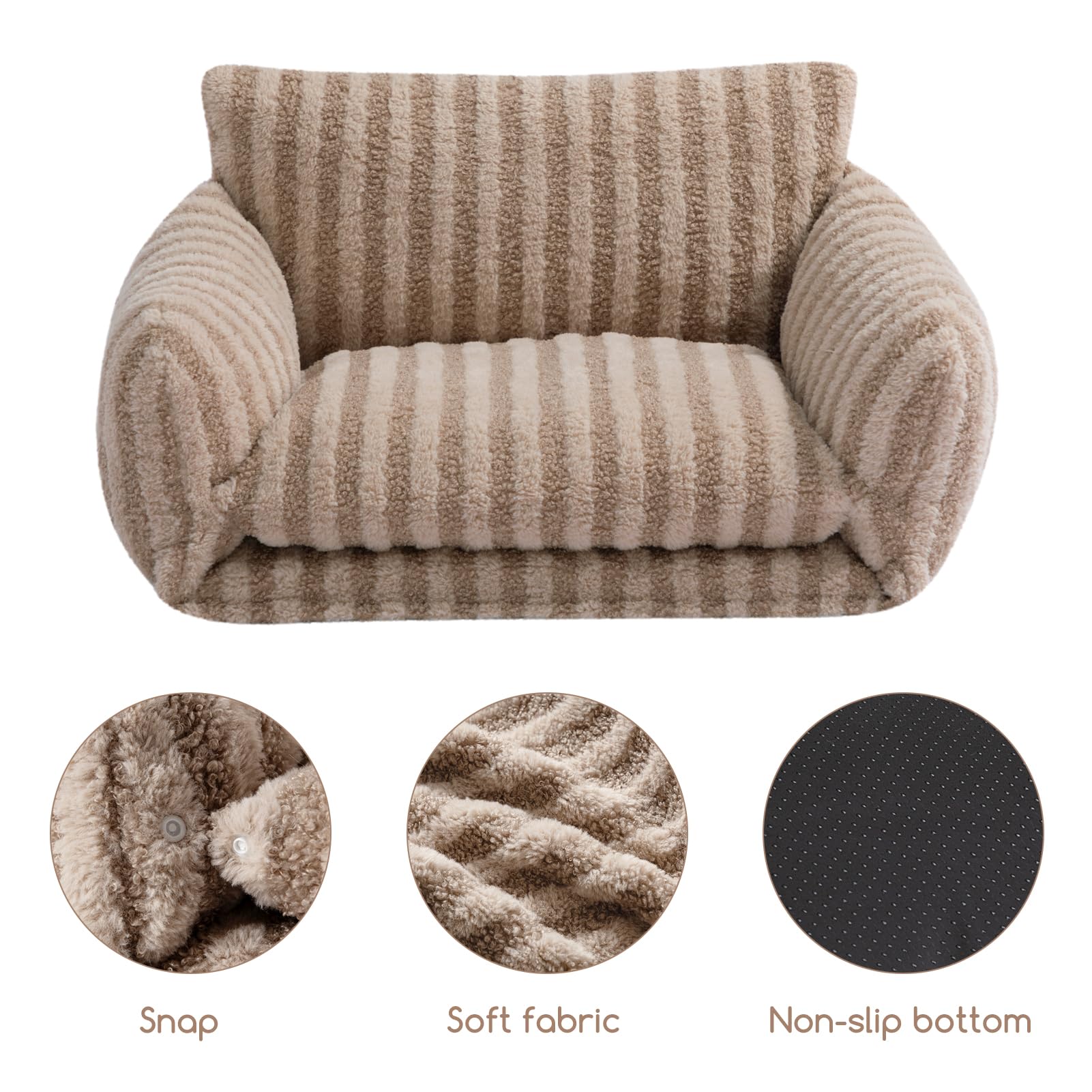 Cama para mascotas pequeñas Hollypet, interior suave y cálido para dormir.