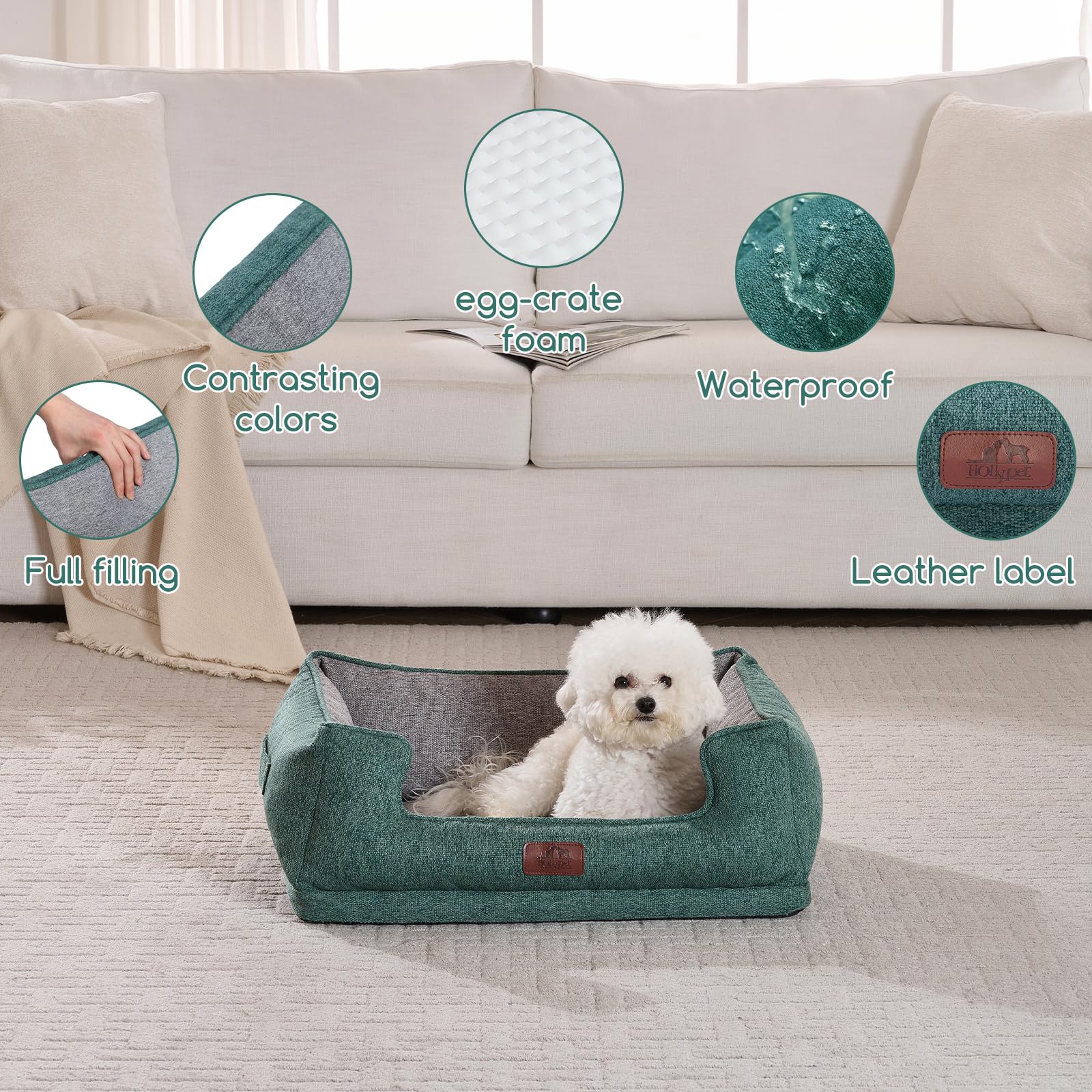 Cama Hollypet para perros pequeños, favorece sueño profundo