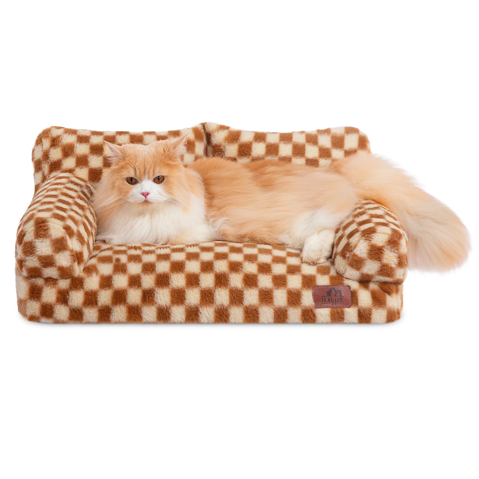 Hollypet sofa-mascota peluche amarillo claro para espacios luminosos.