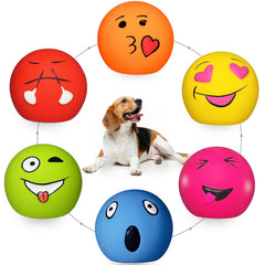 HOLYSTEED bolas con sonido de látex suave para perros medianos, estímulo de juego interactivo.