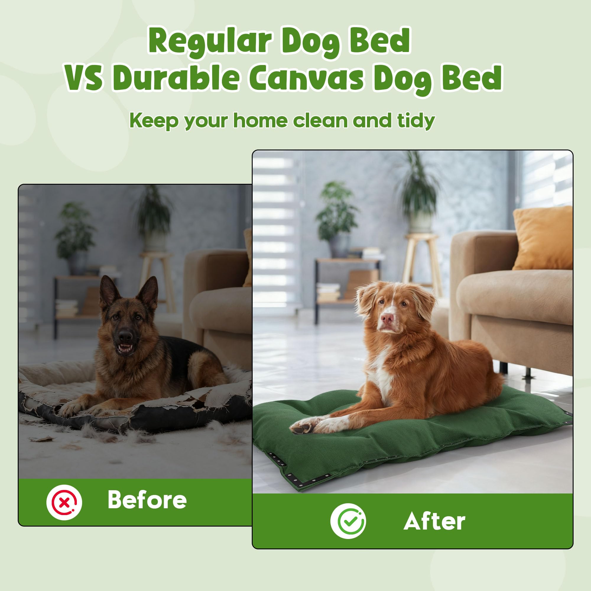 Relleno de alto loft ofrece comodidad tipo nube para perros.