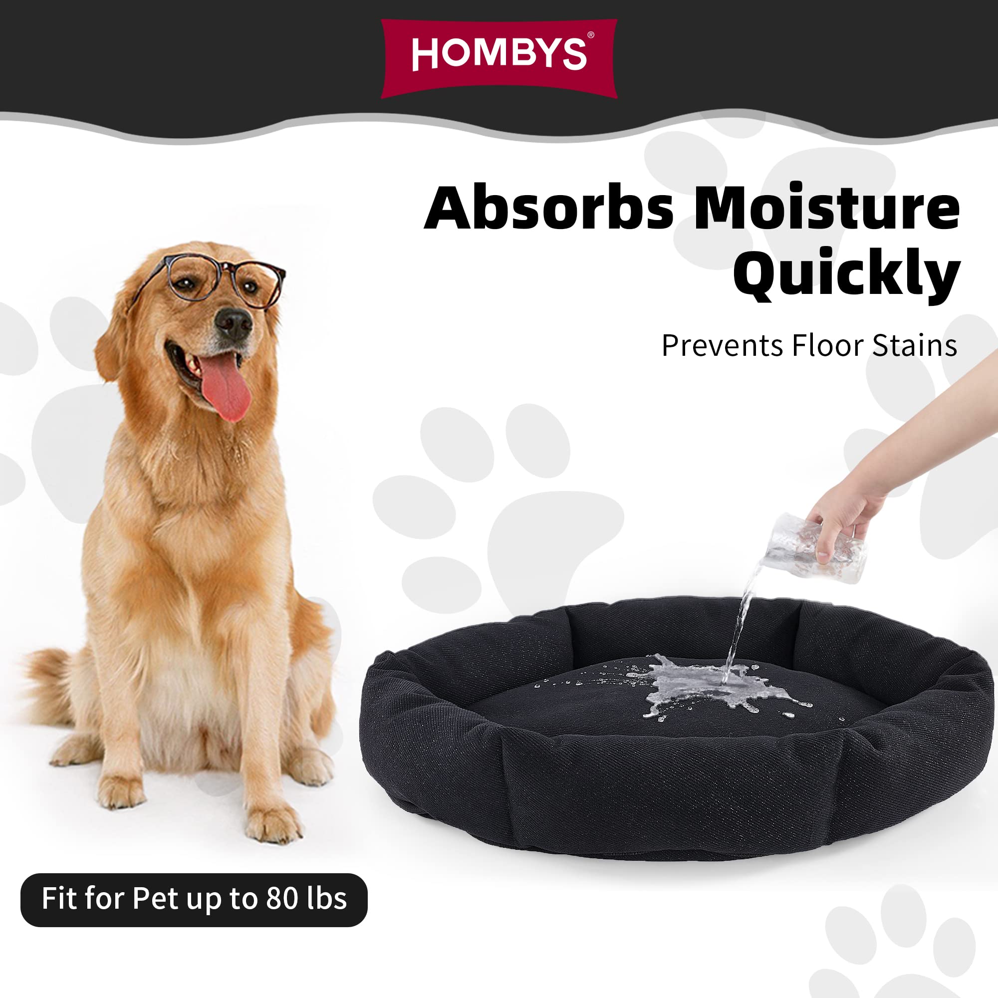 Cama para perro HOMBYS, interior impermeable que evita filtraciones y moho.