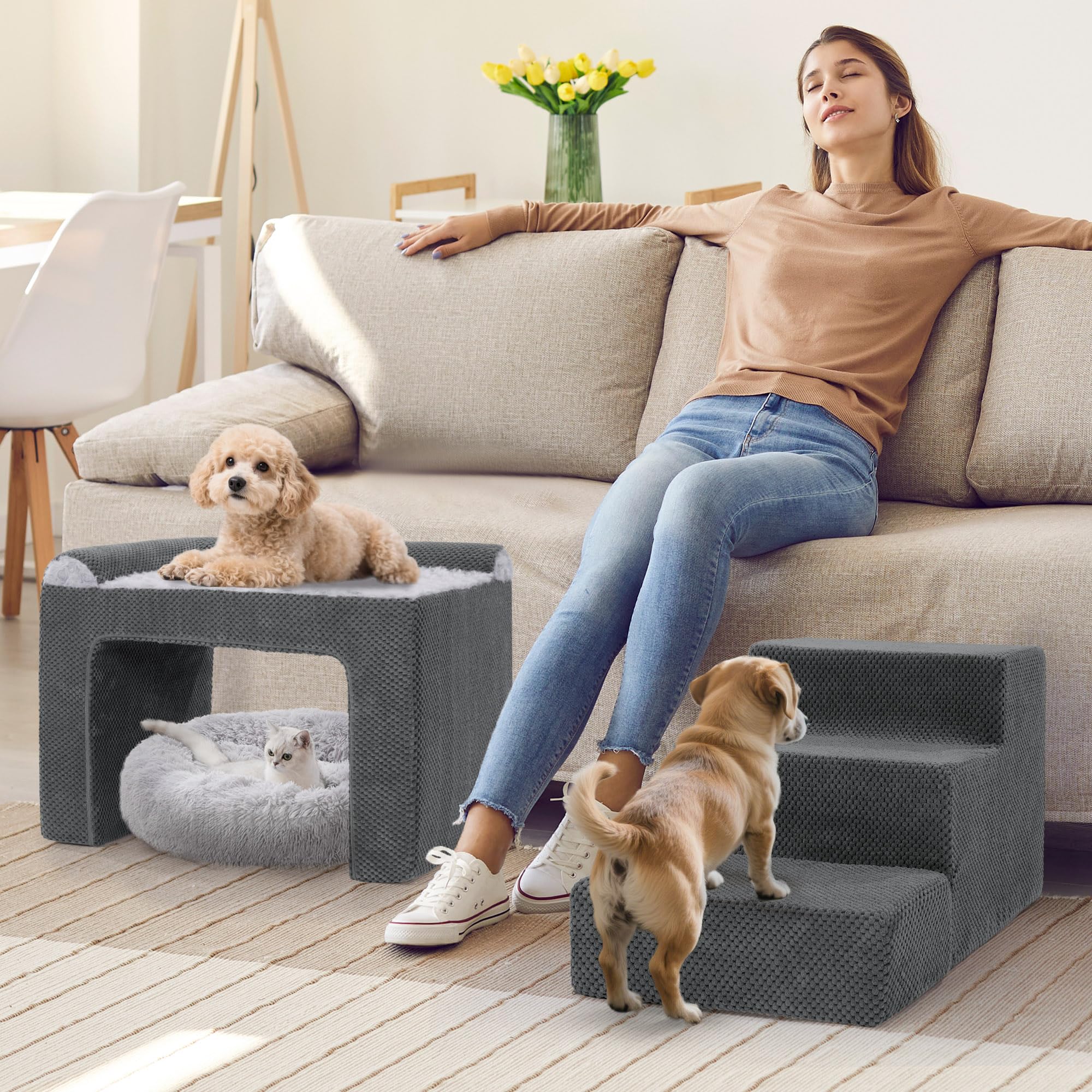 HOMBYS sistema dos en uno: perch y cama para uso versátil.
