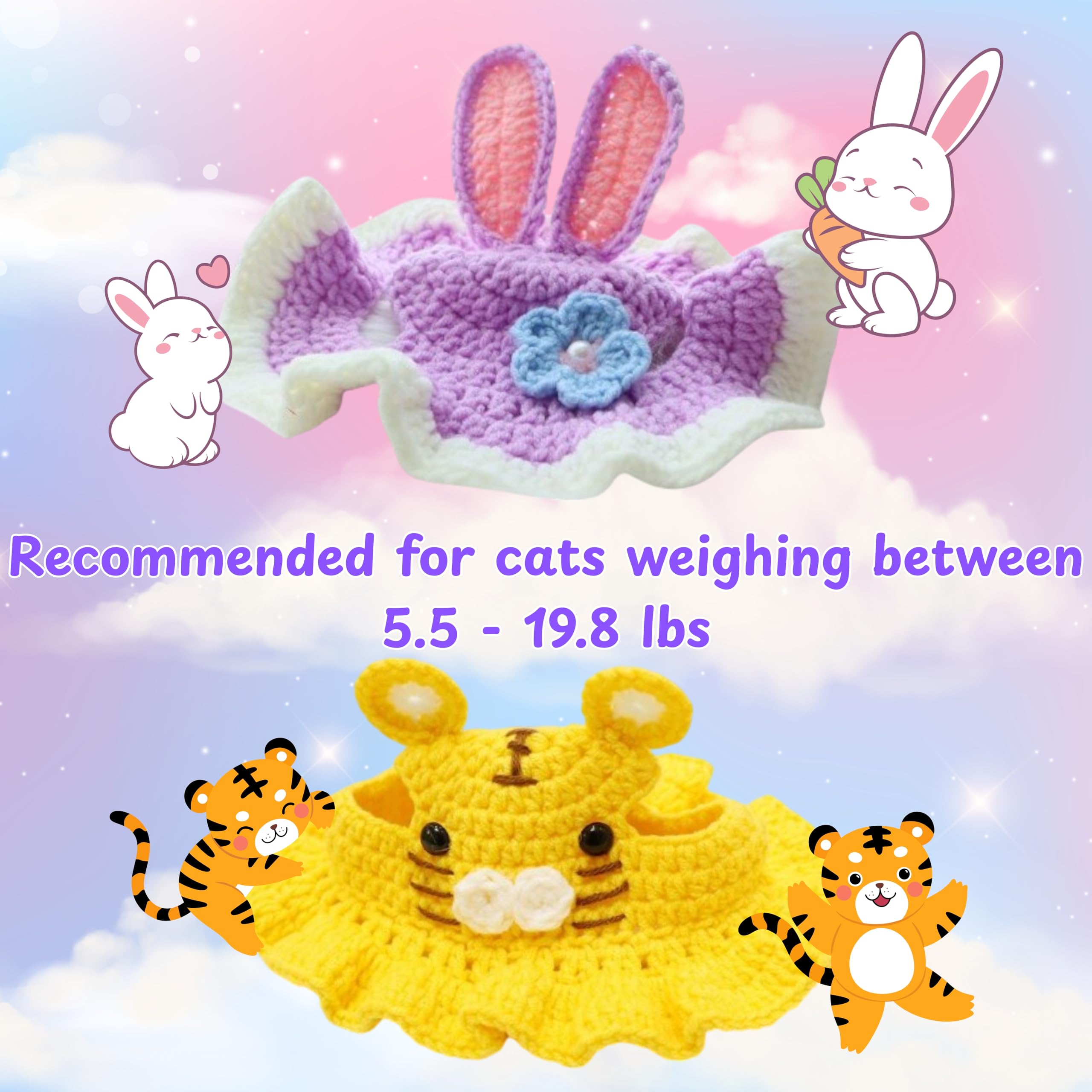 Gorro para gato Homedy Crafts con diseño conejo, estilo adorable para fiestas.