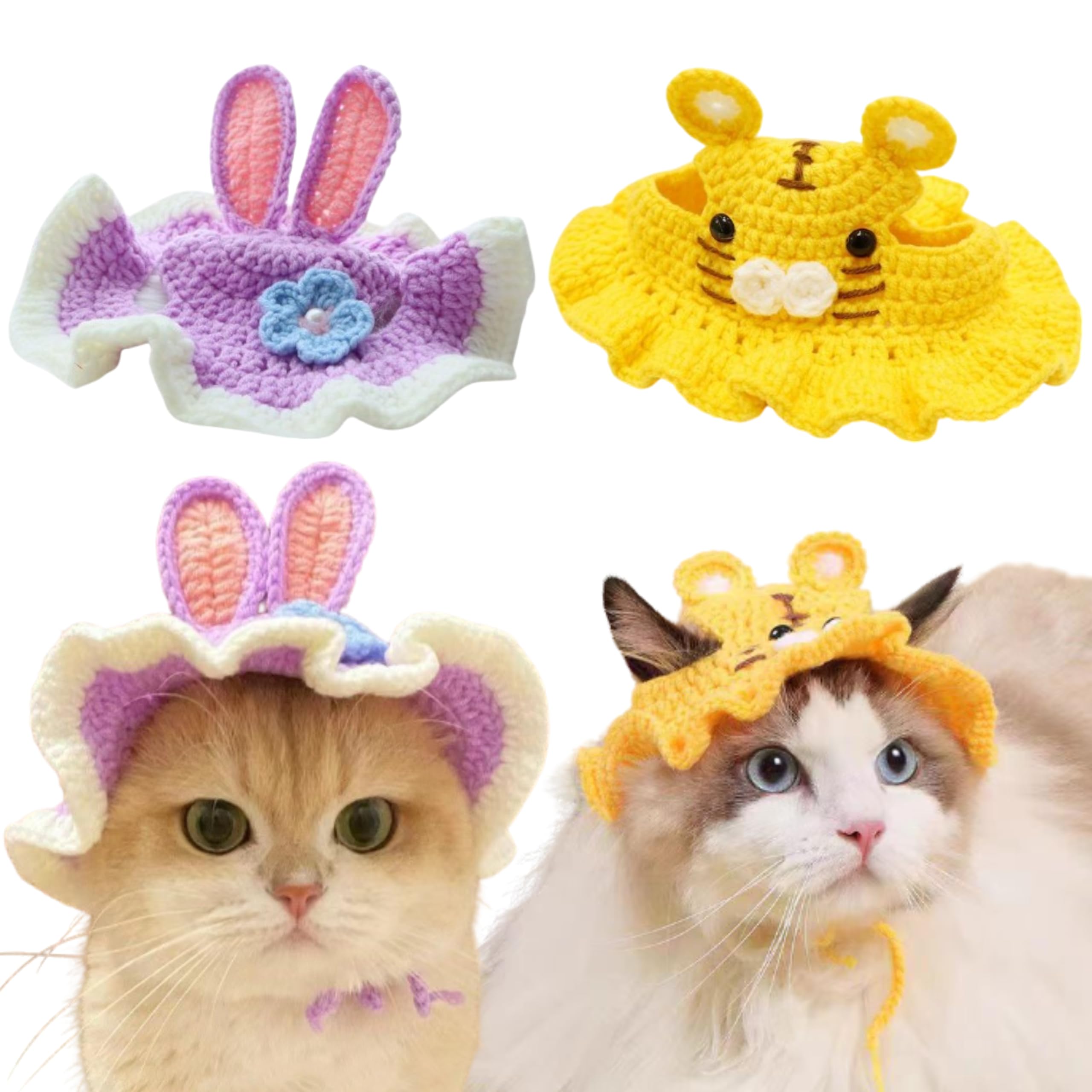 Gorro para gato Homedy Crafts con diseño tigre, ideal para fotos divertidas.