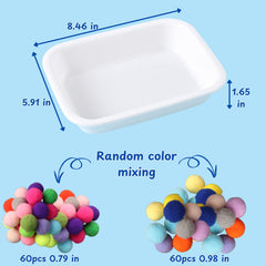 Homedy Crafts: pompones-diferentes-tamanos, texturas variadas para juego y forraje seguro.