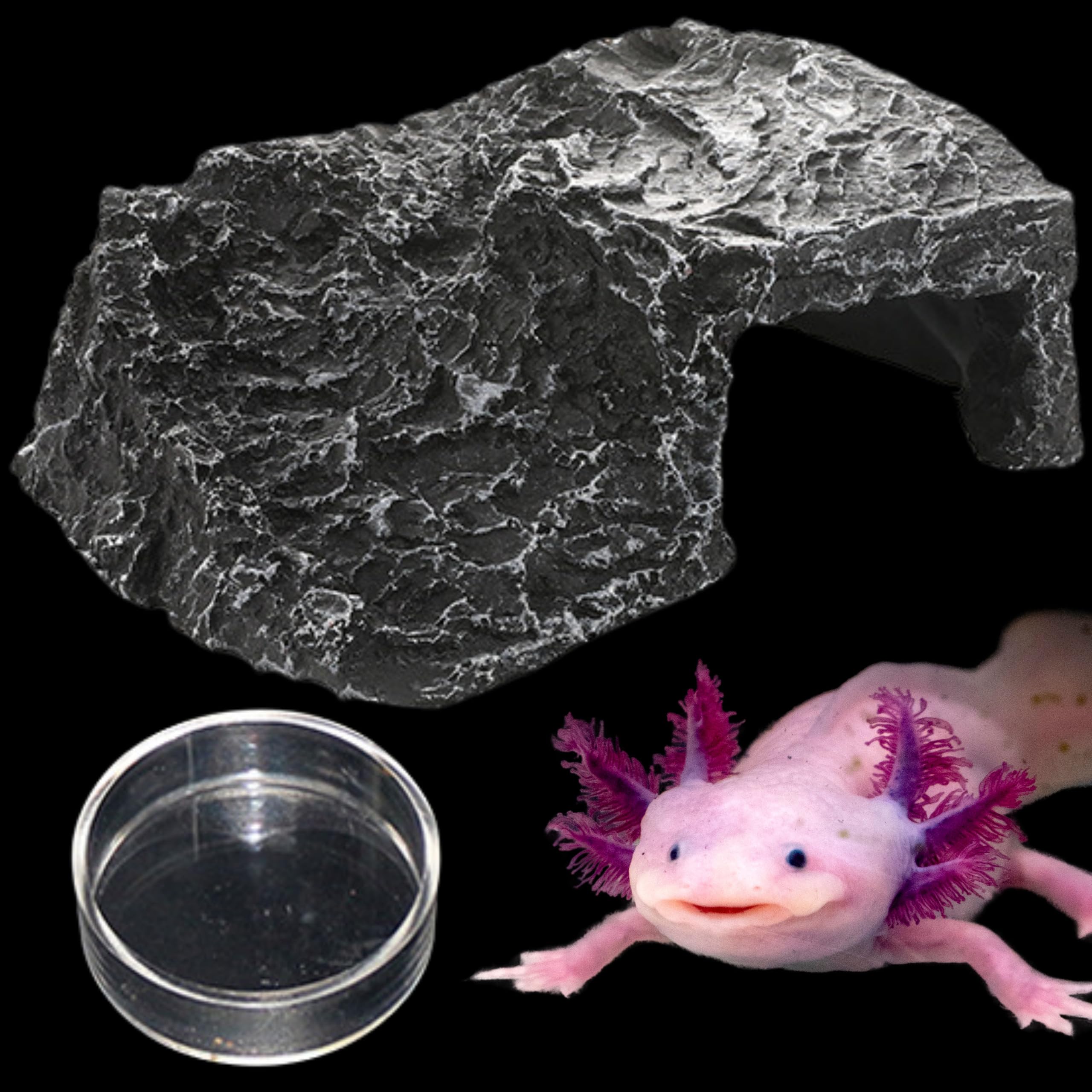 Refugio axolotl para acuario de Homedy Crafts: escondite seguro y cómodo.