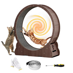 Homegroove rueda de gatos 45 pulgadas, marrón, ideal para ejercicio diario.