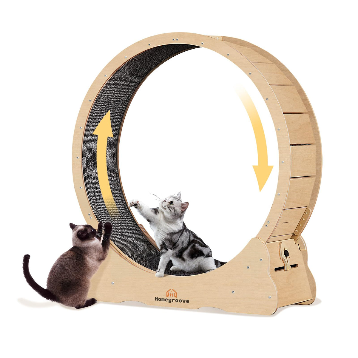 Homegroove Rueda Gatos XXXL 150 cm para felinos grandes y activos.