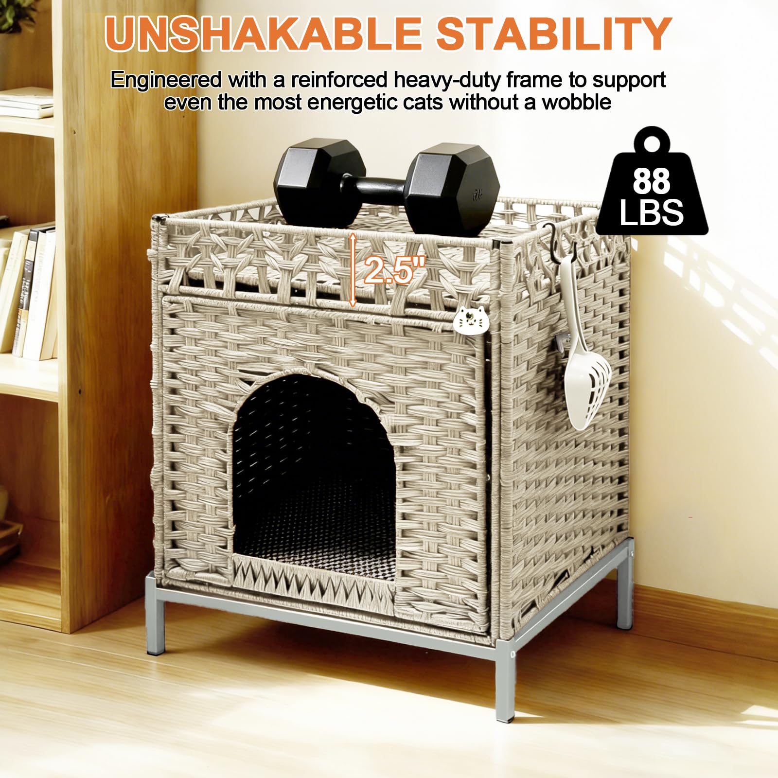 Cama-gato Homegroove con ventilación, permite aire fresco alrededor.