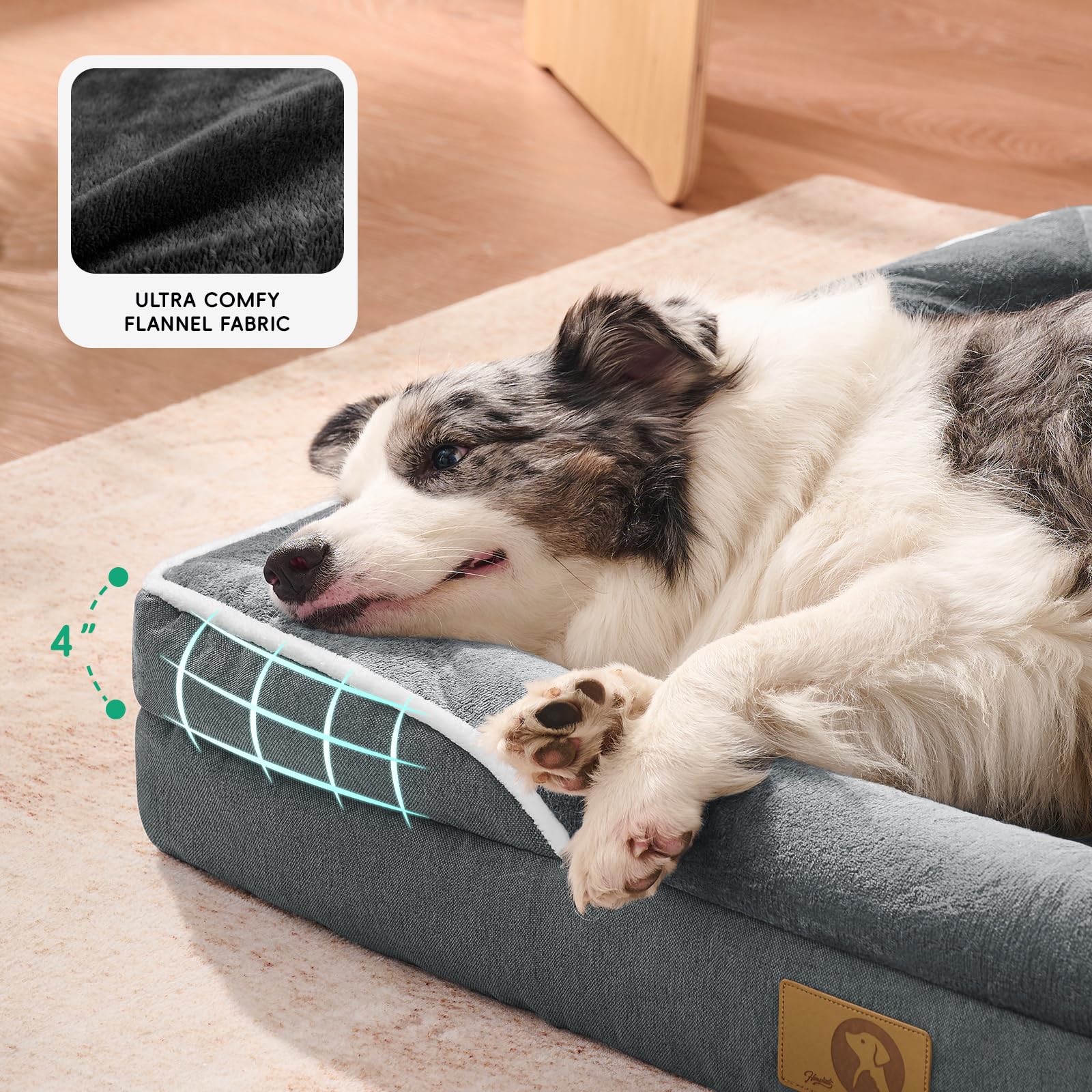 Homemate-espuma-ortopedica-confort-cama-perro ofrece acolchado suave al dormir.