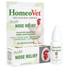 HomeoPet Avian Nose Relief: frasco para apoyo nasal seguro en aves