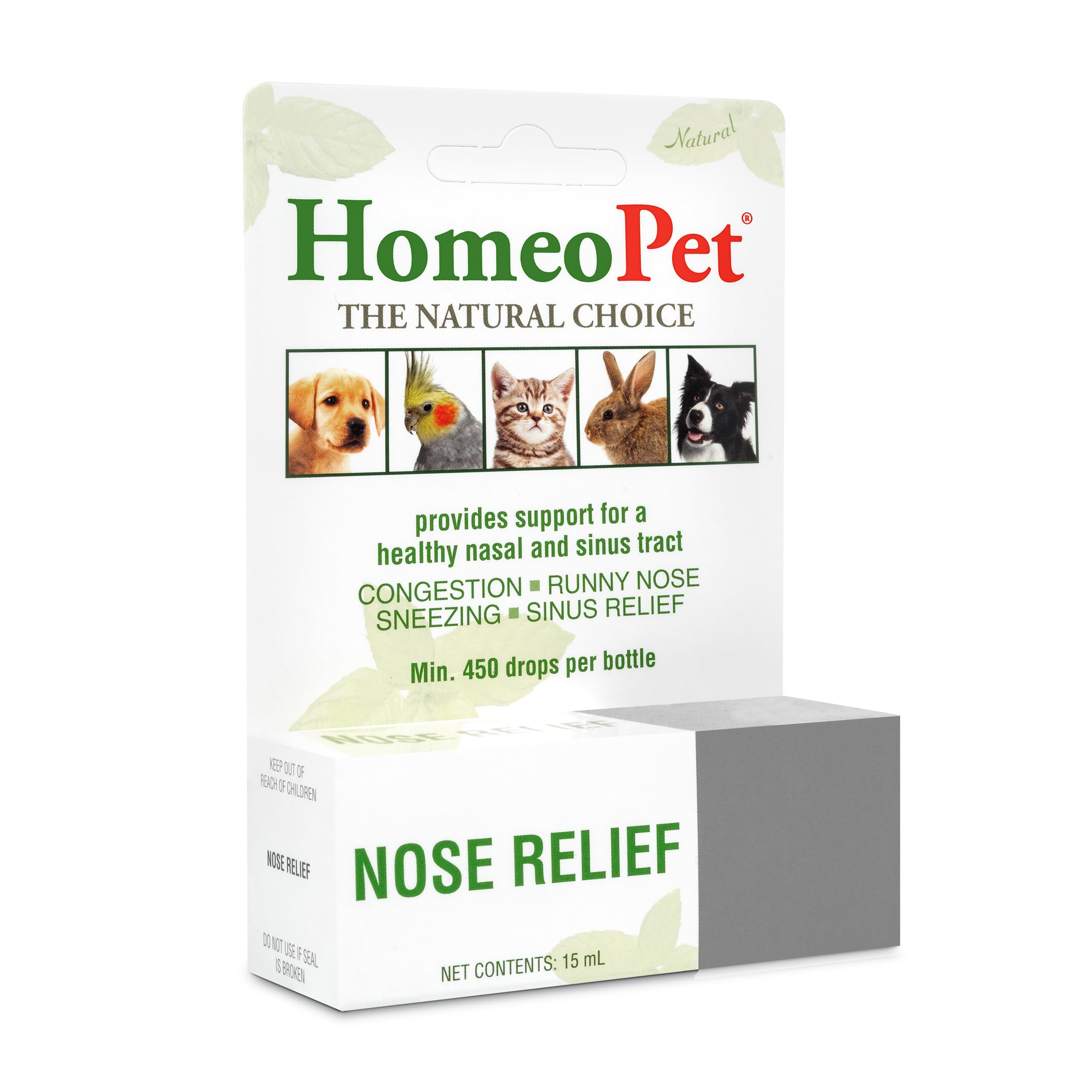 HomeoPet Alivio nasal: recomendado para mascotas pequeñas.