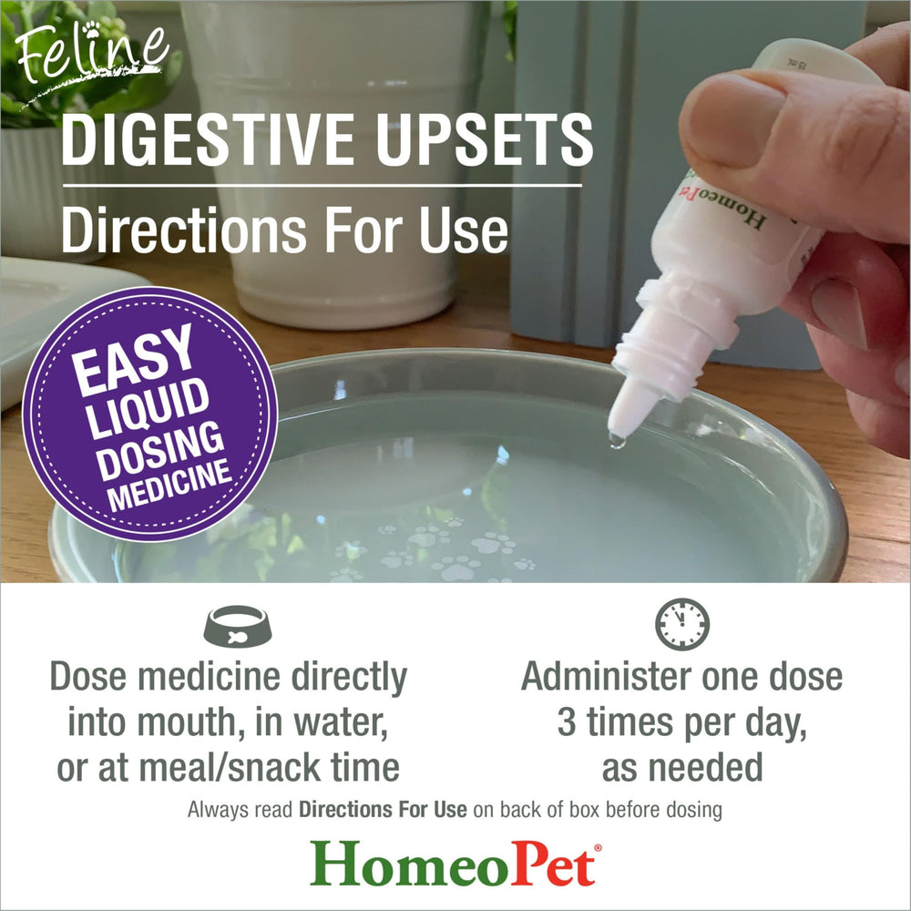 Dosis diaria recomendada con HomeoPet: agua o comida, tres veces al día.