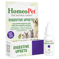 Homeopet Digestivos frasco de gotas para apoyo suave diario en mascotas.