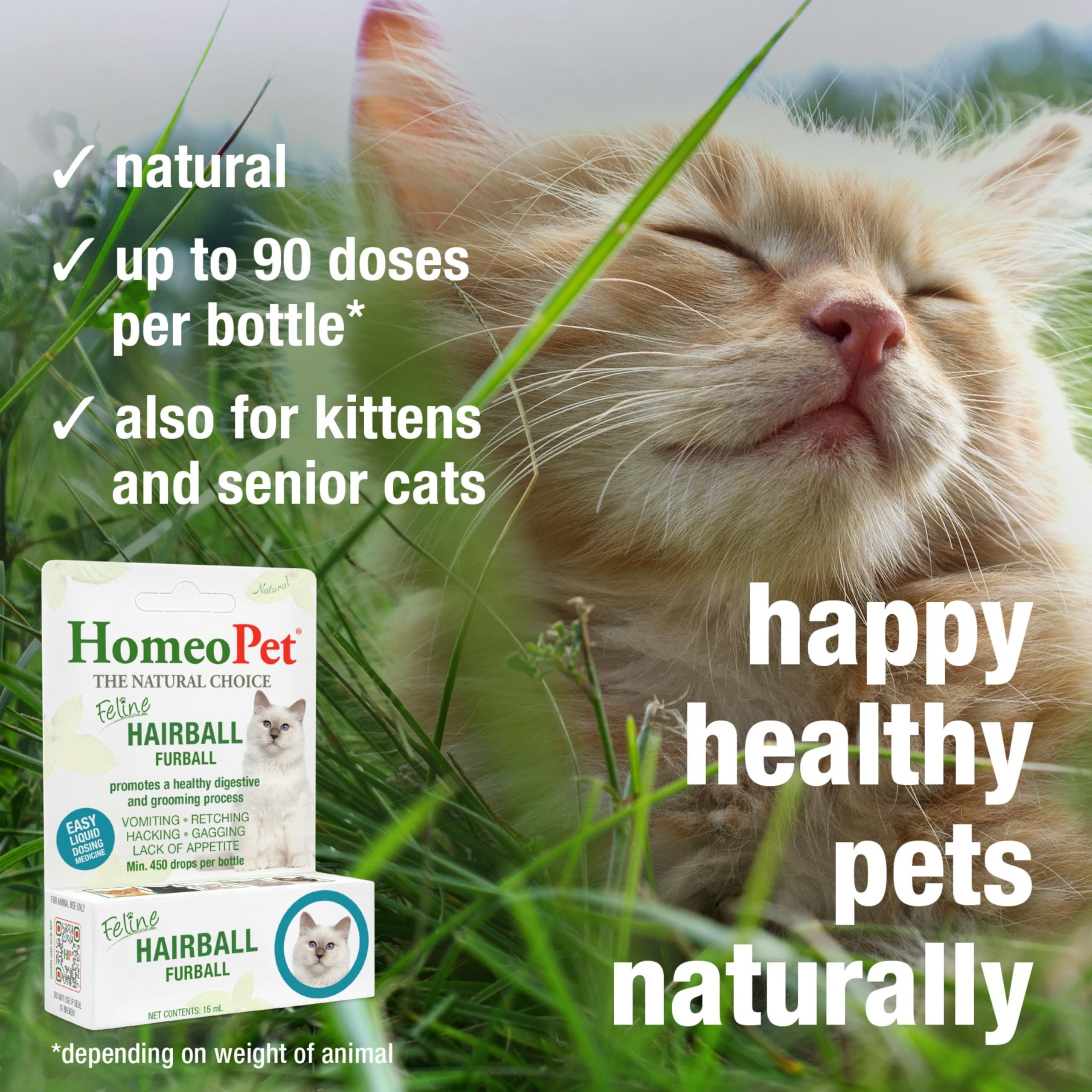 Dosis en la comida de HomeoPet Feline Furball para conveniencia