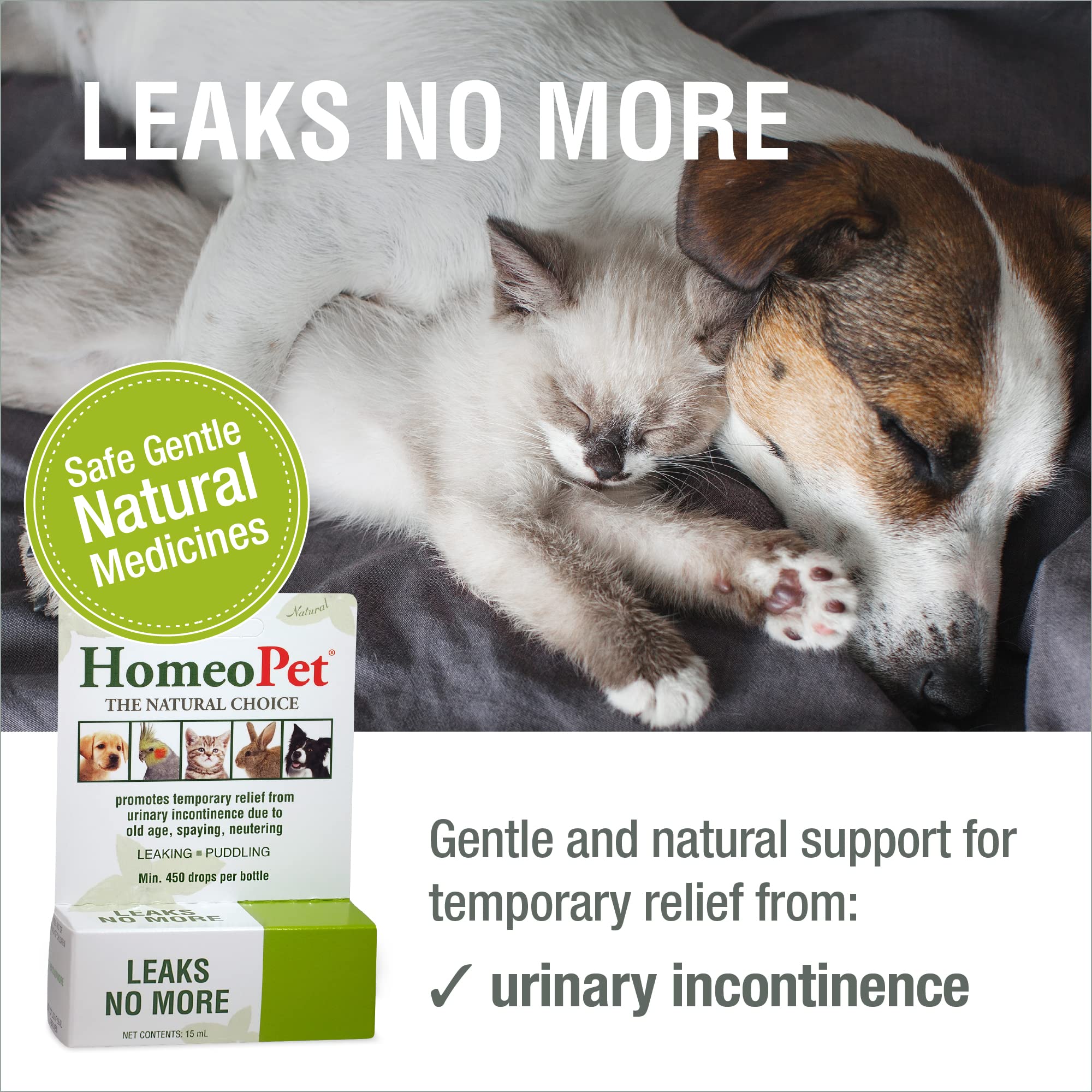 HomeoPet Leaks No More: dosis directa en la boca para uso diario