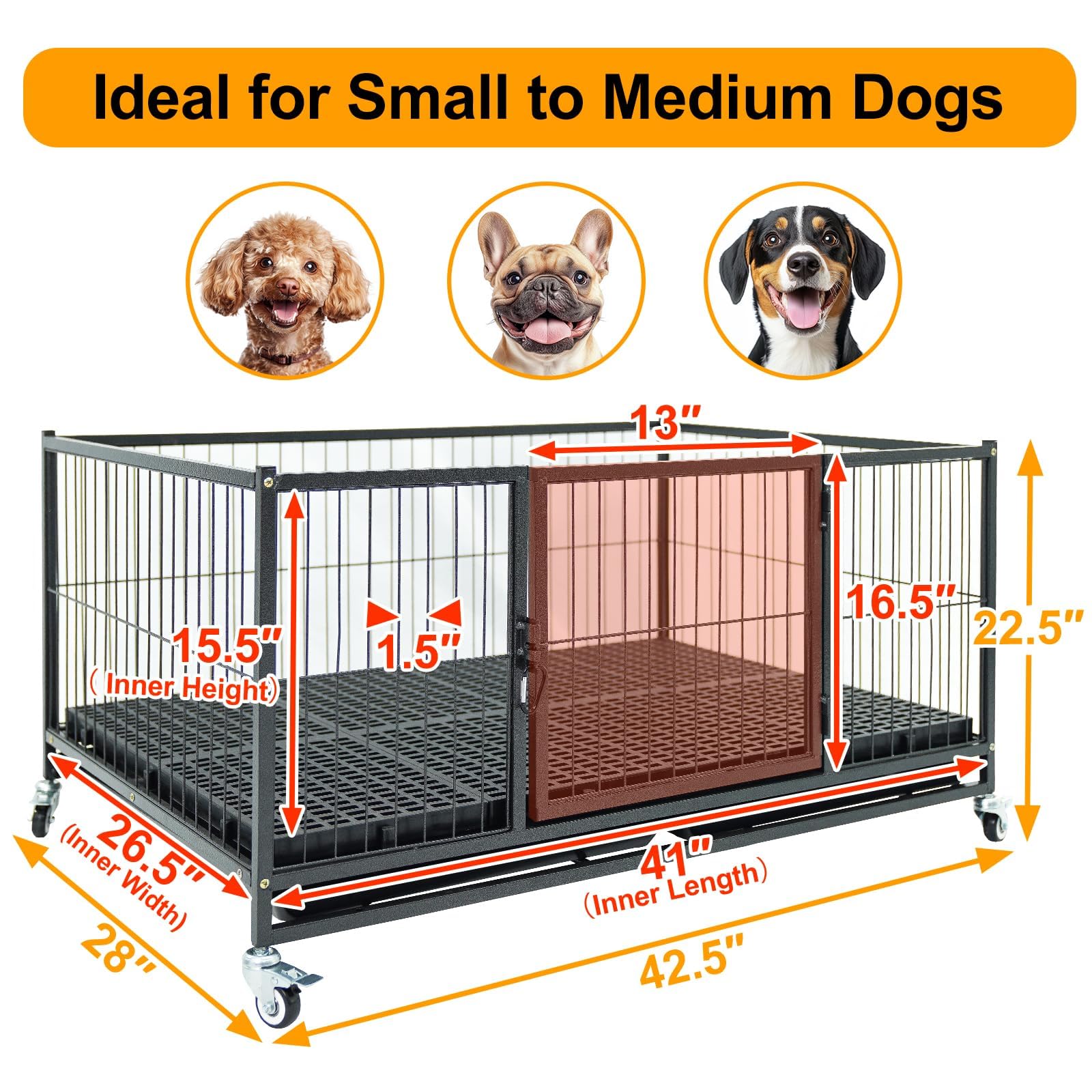 Homey Pet caja whelping 43, diseño apilable ideal para criadores