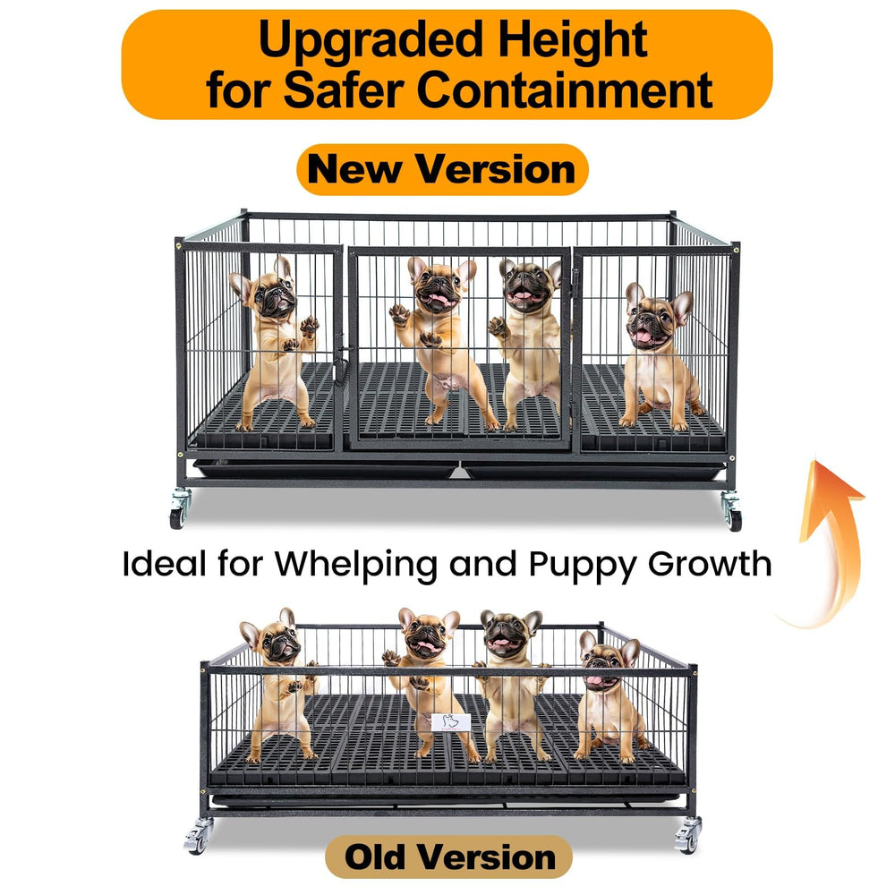 Homey Pet caja whelping 43, puerta frontal facilita acceso sin levantar