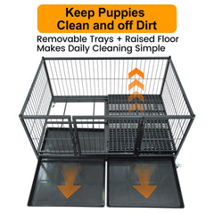 Homey Pet caja whelping 43, tapa superior abierta facilita revisiones rápidas