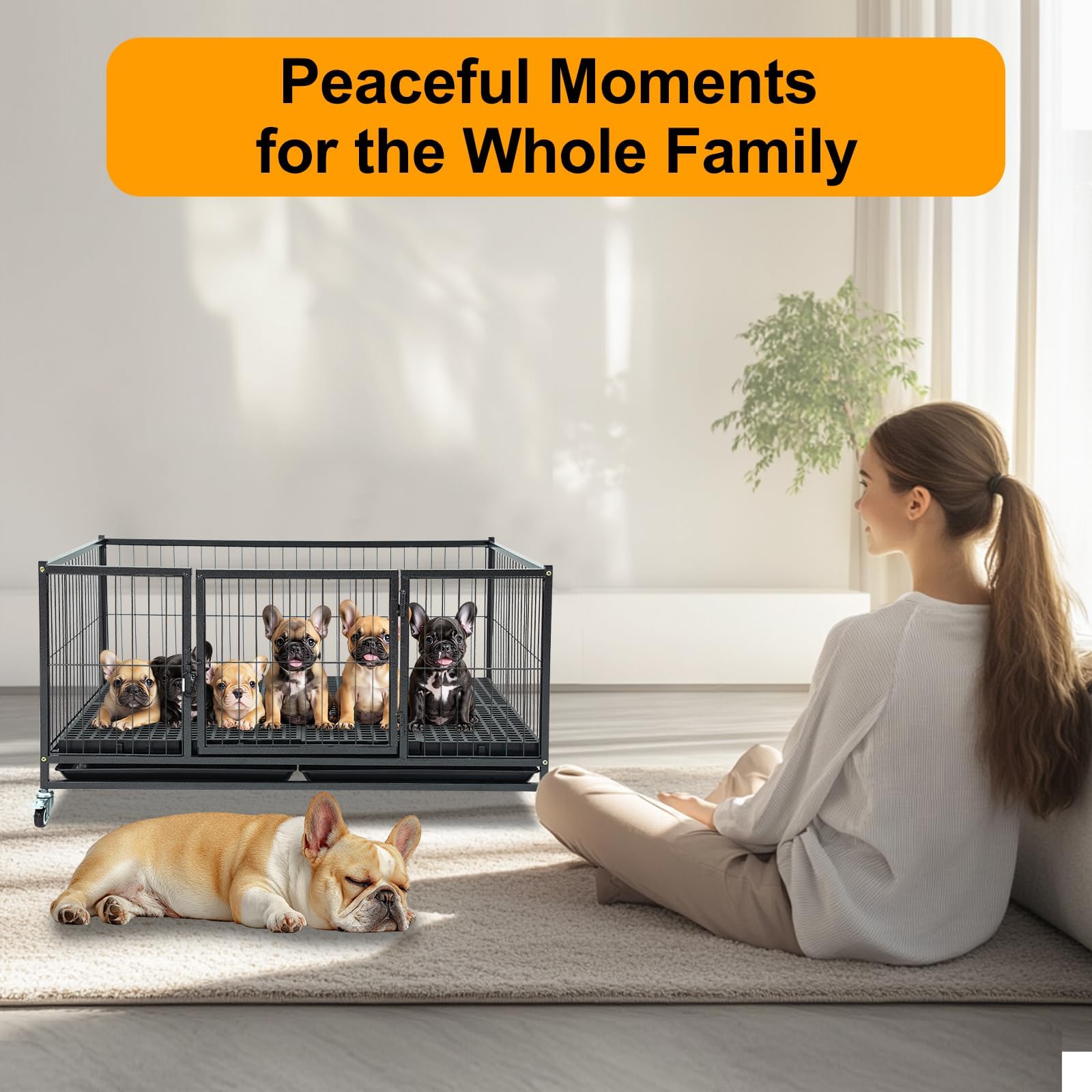 Homey Pet caja whelping 43, uso en interiores como kennel y área de juego
