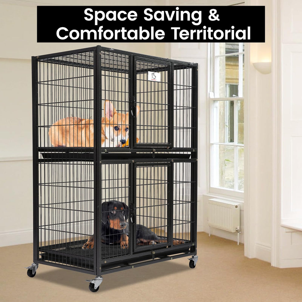 Homey Pet jaula dos niveles con puerta frontal para acceso cómodo