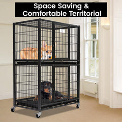 Homey Pet jaula dos niveles con puerta frontal para acceso cómodo