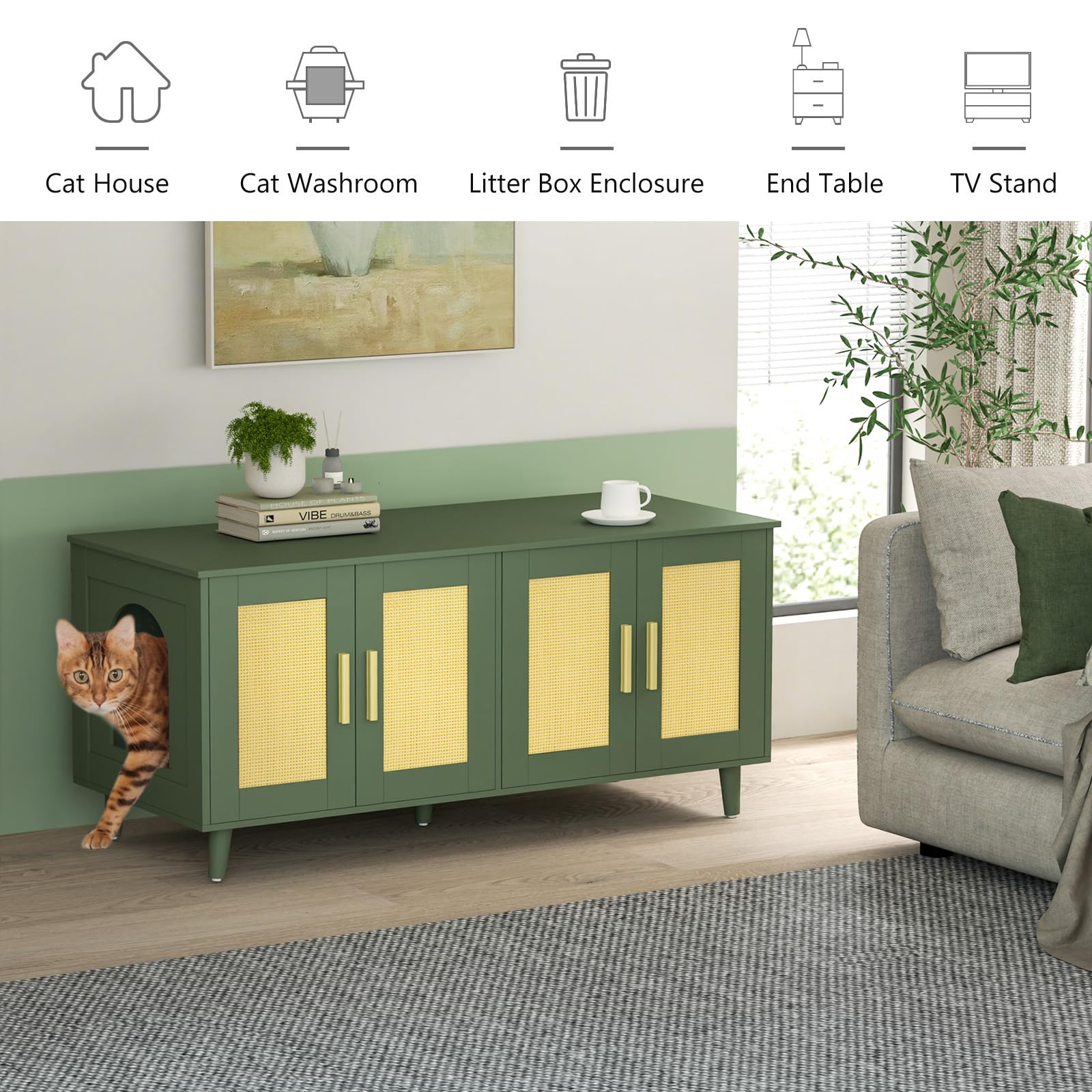Homhedy acceso-lados, orificio para gatos para entrada y salida fáciles.