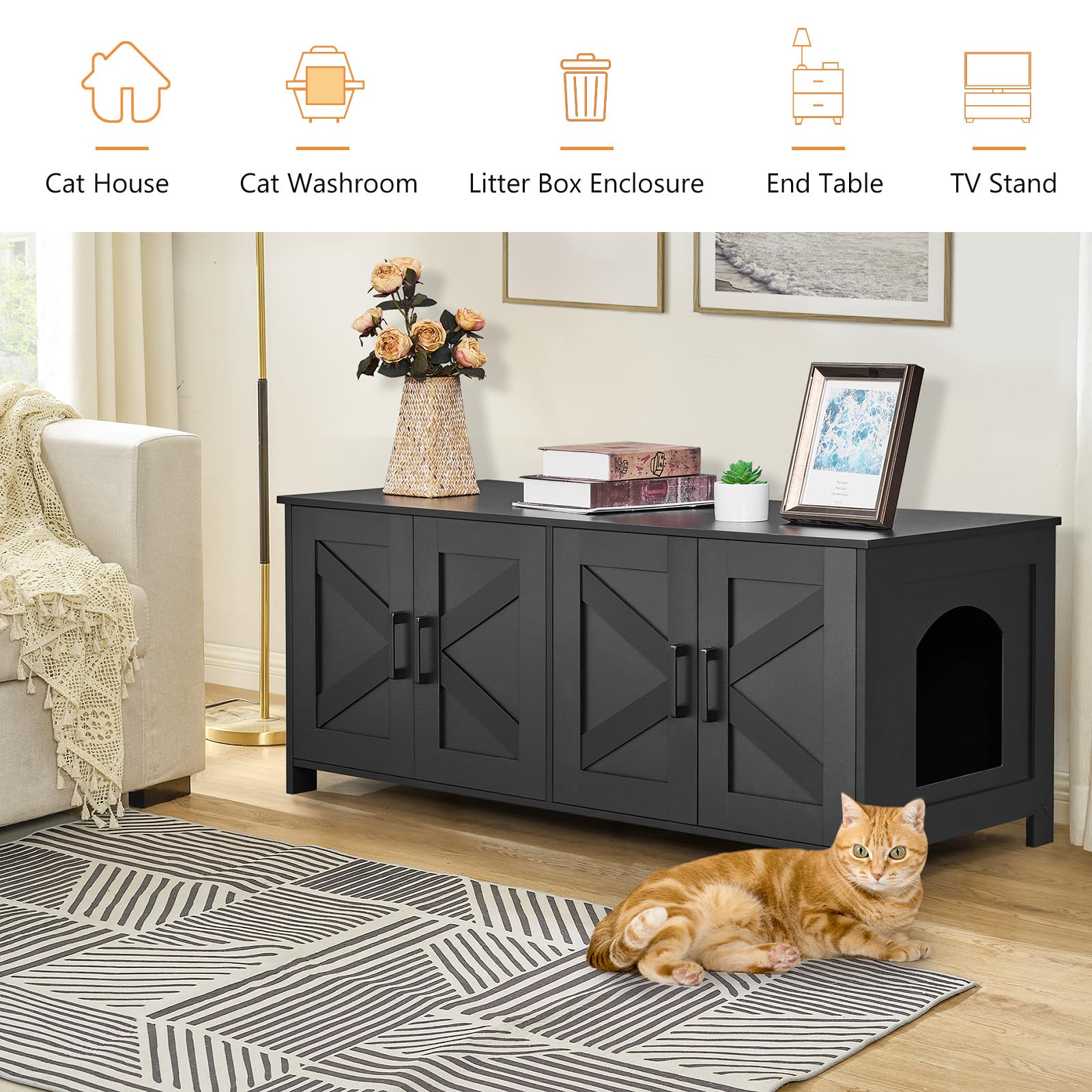 Homhedy diseño end table: mueble práctico junto al sofá.