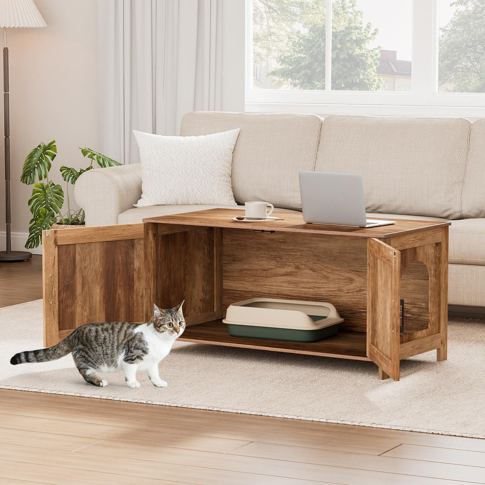 Homhedy espacio privado para gato, escondite limpio y ordenado.