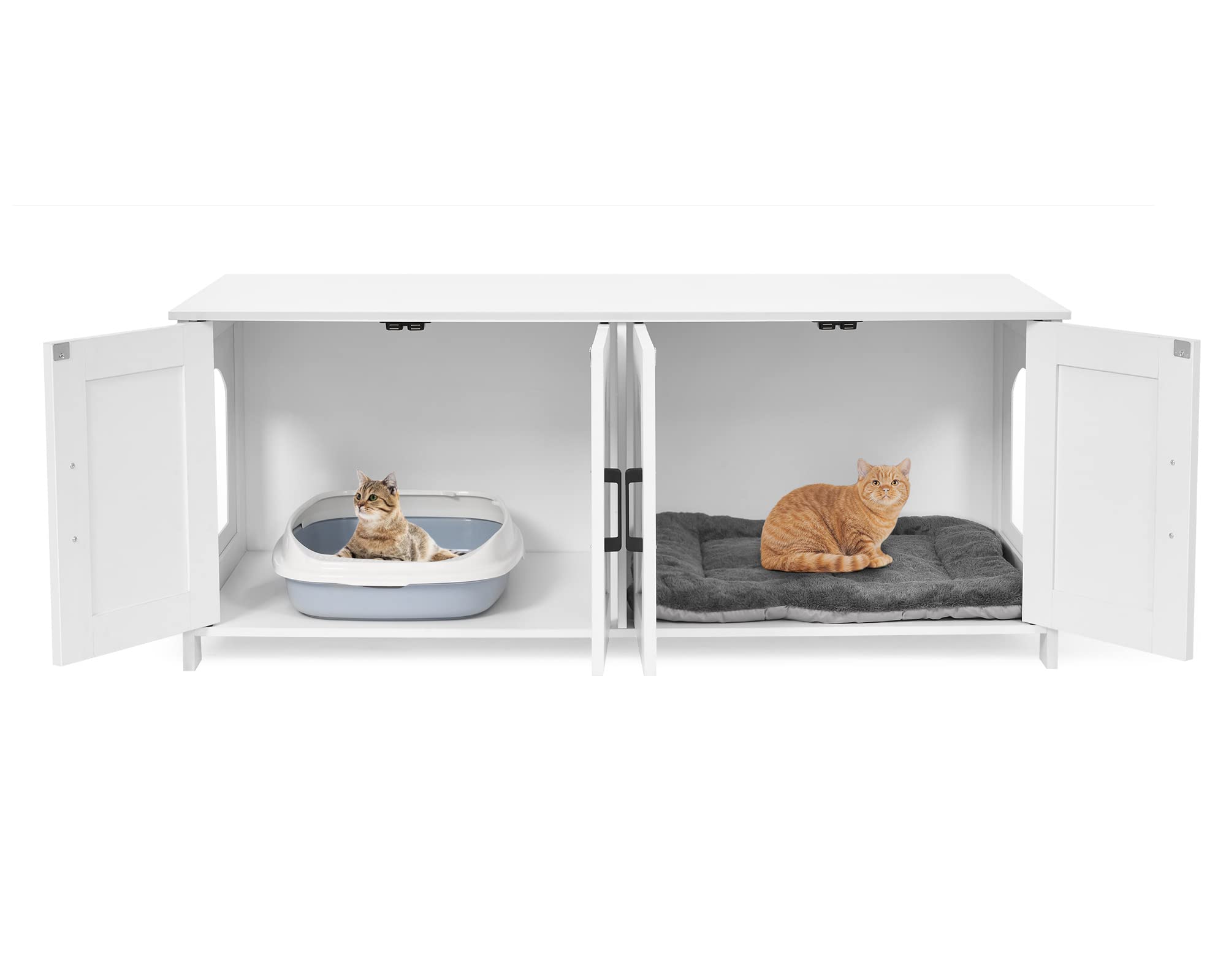 Homhedy mueble-gato dos habitaciones ocultas, estilo elegante.