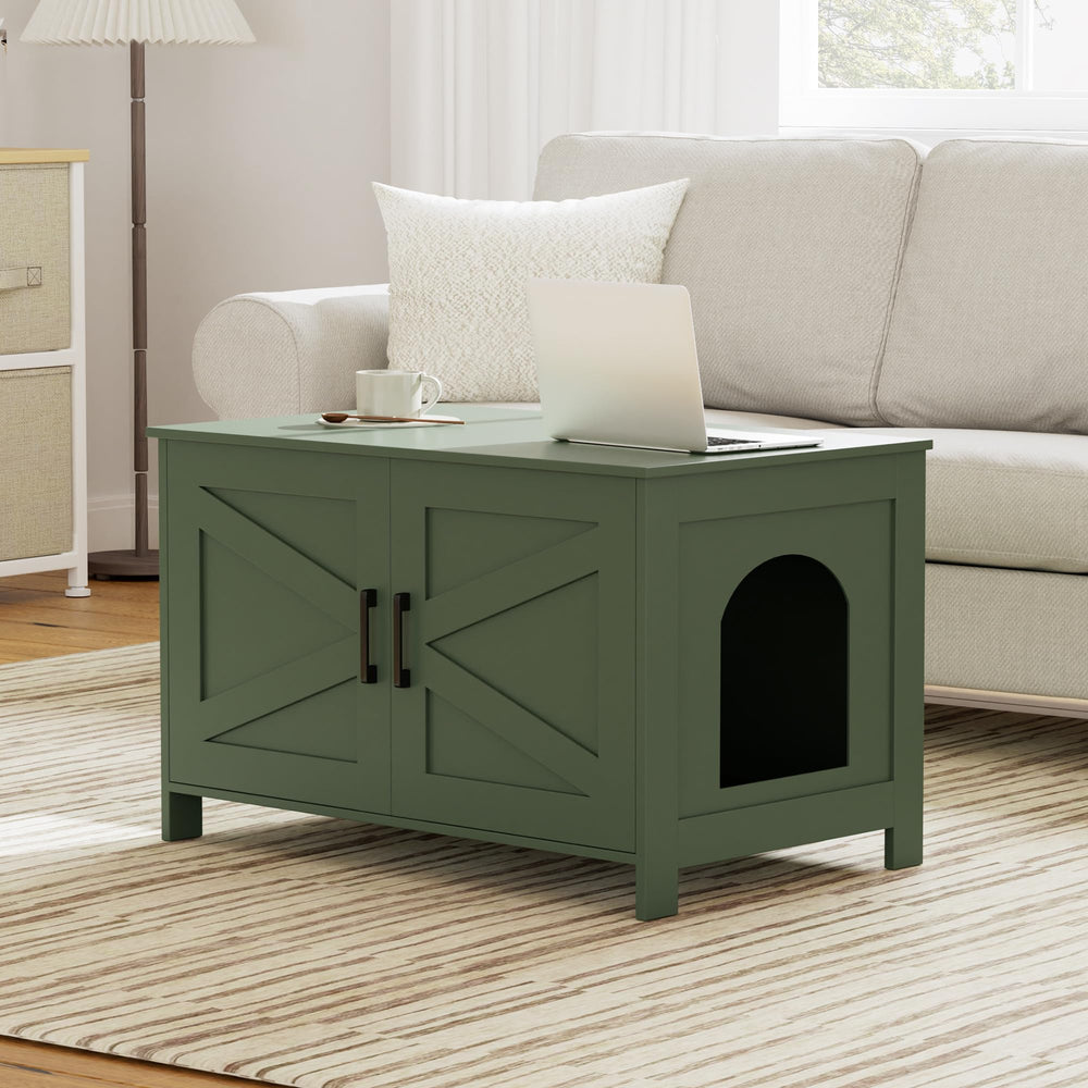 Homhedy mueble para gato oculto en sala con diseño elegante
