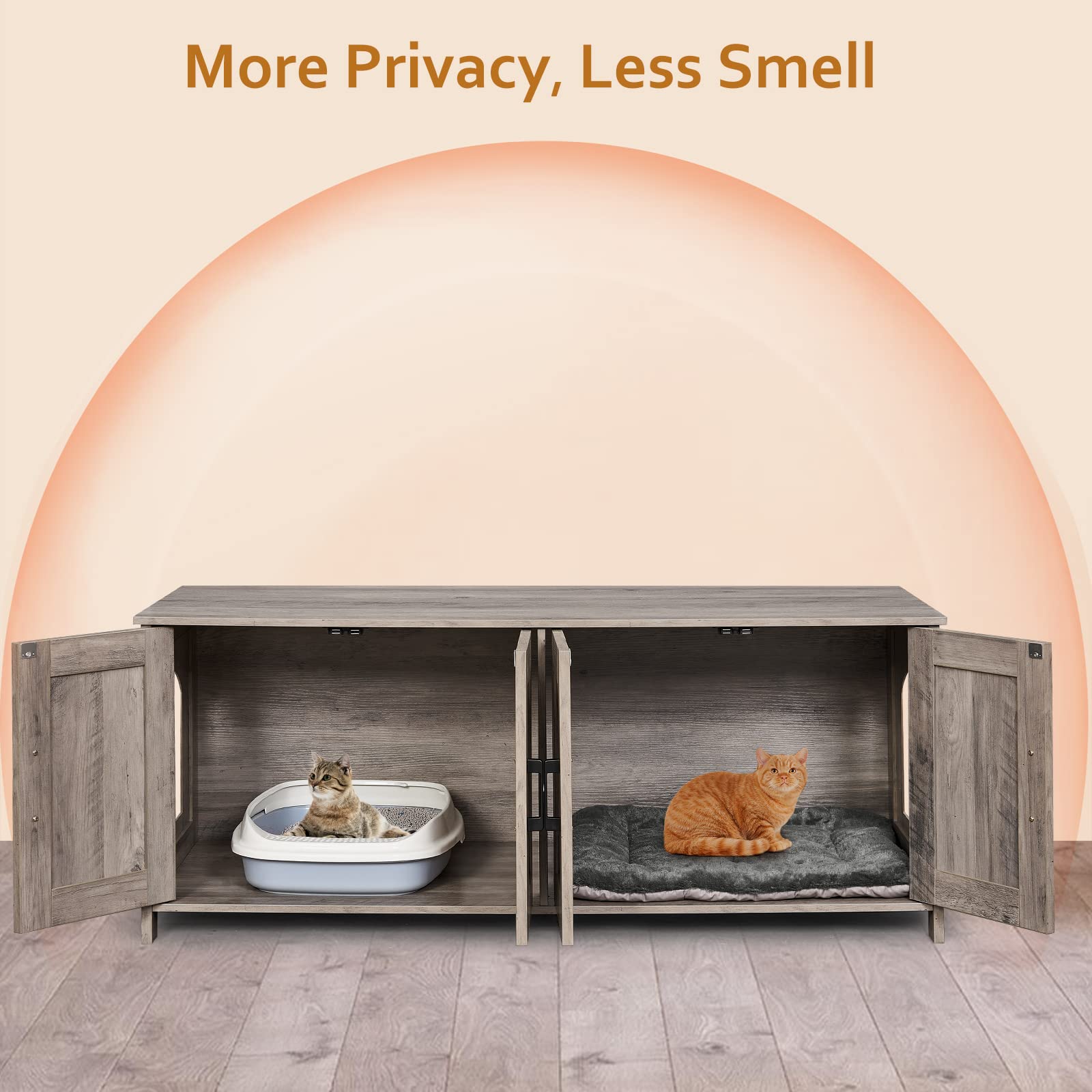Homhedy mueble versátil, funciona como mesa de salón y casa para gatos