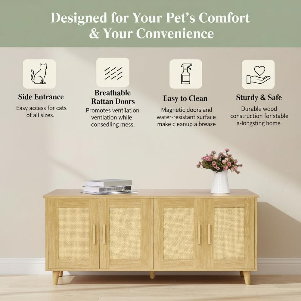 Homhedy mueble versátil bohemio, puede funcionar como mesa auxiliar.