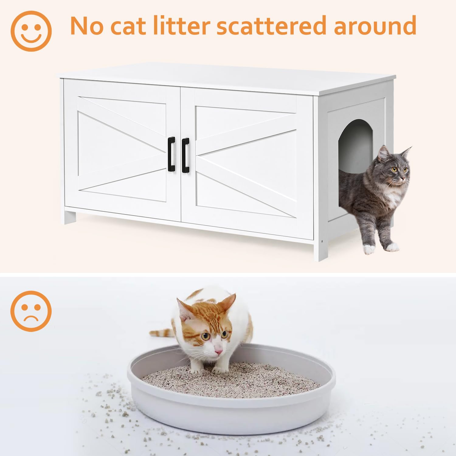 Homhedy puerta granero ajustable para acceso cómodo de gato.