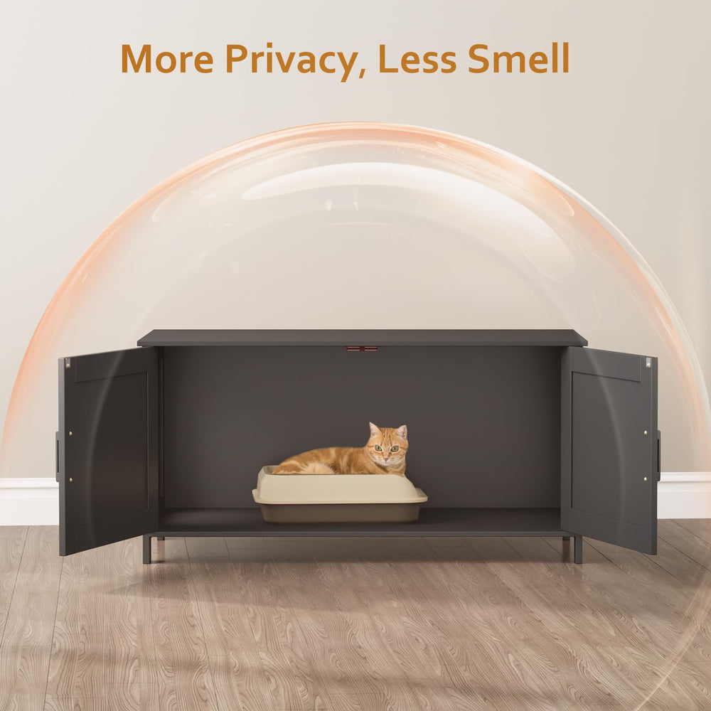 Homhedy puerta granero para mueble de gatos ofrece privacidad y acceso