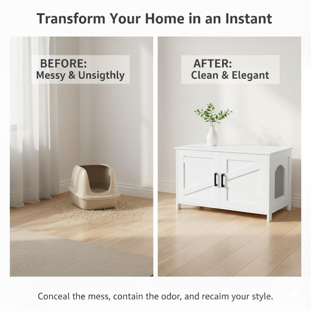 Homhedy puertas dobles para retirar la litter de forma sencilla.