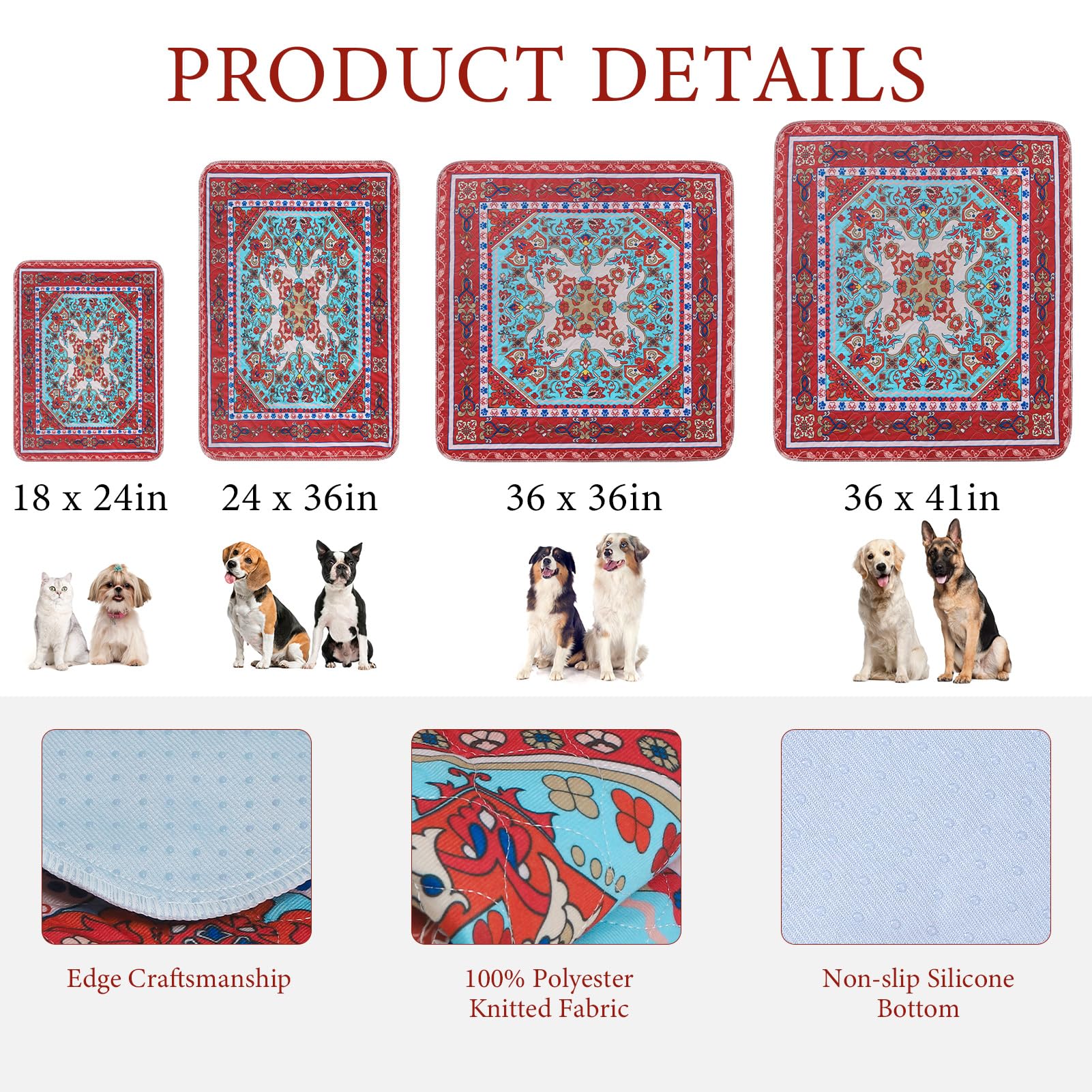 Homimp diseño vintage floral en alfombrilla para perros