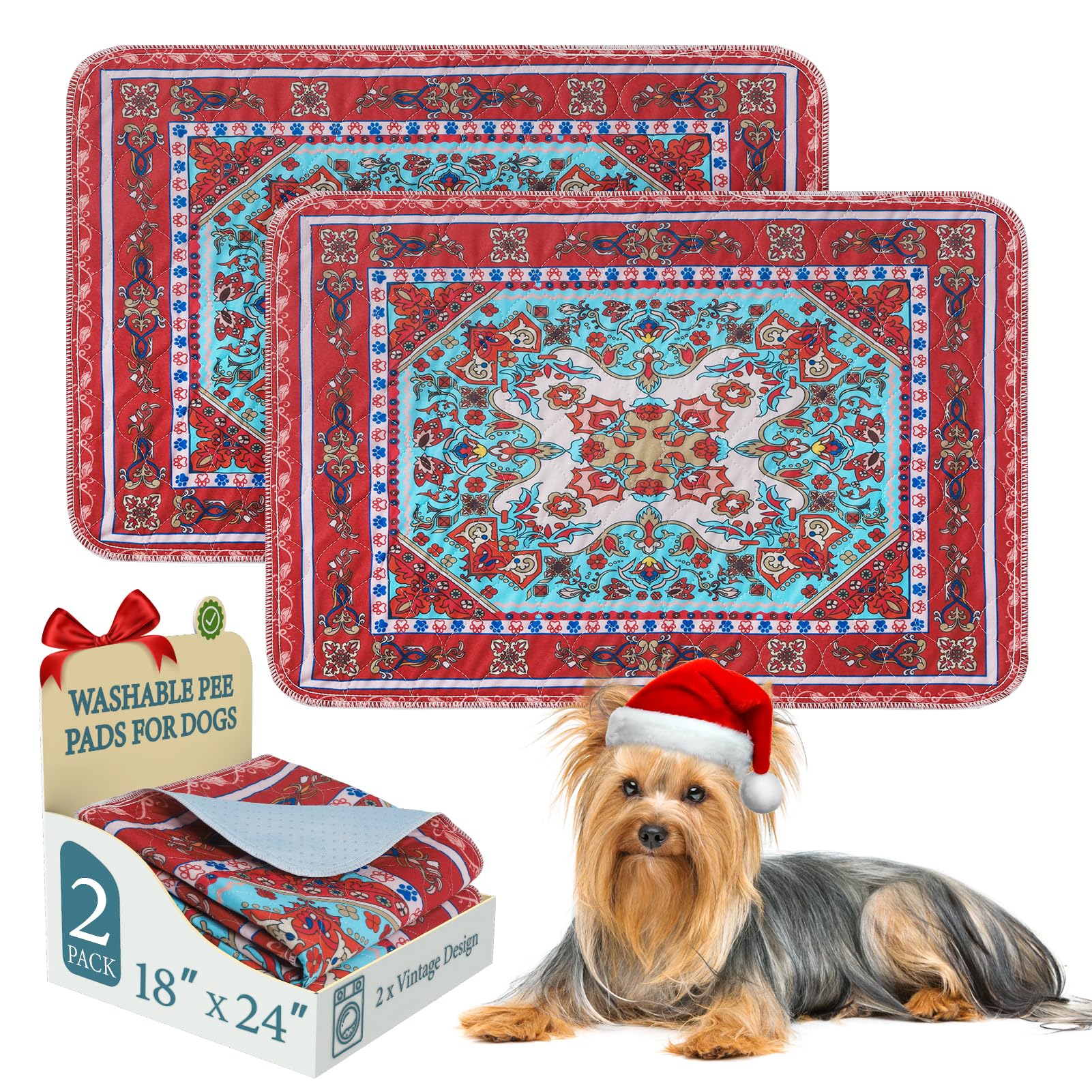 Homimp alfombrilla lavable para perros con diseño floral, ideal para uso diario