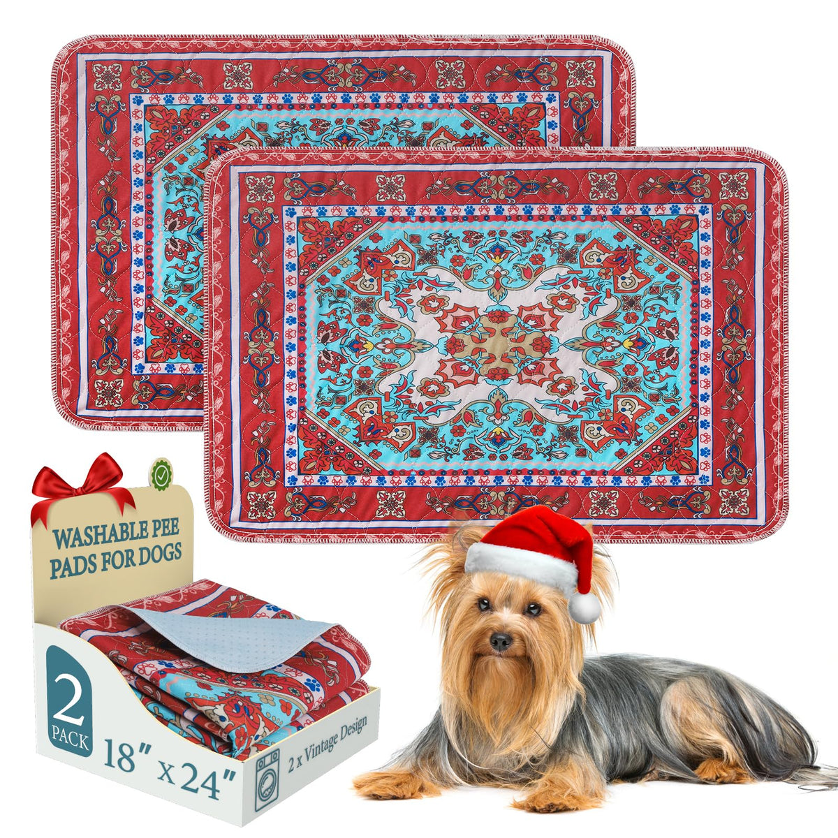 Homimp alfombrilla lavable para perros con diseño floral, ideal para uso diario