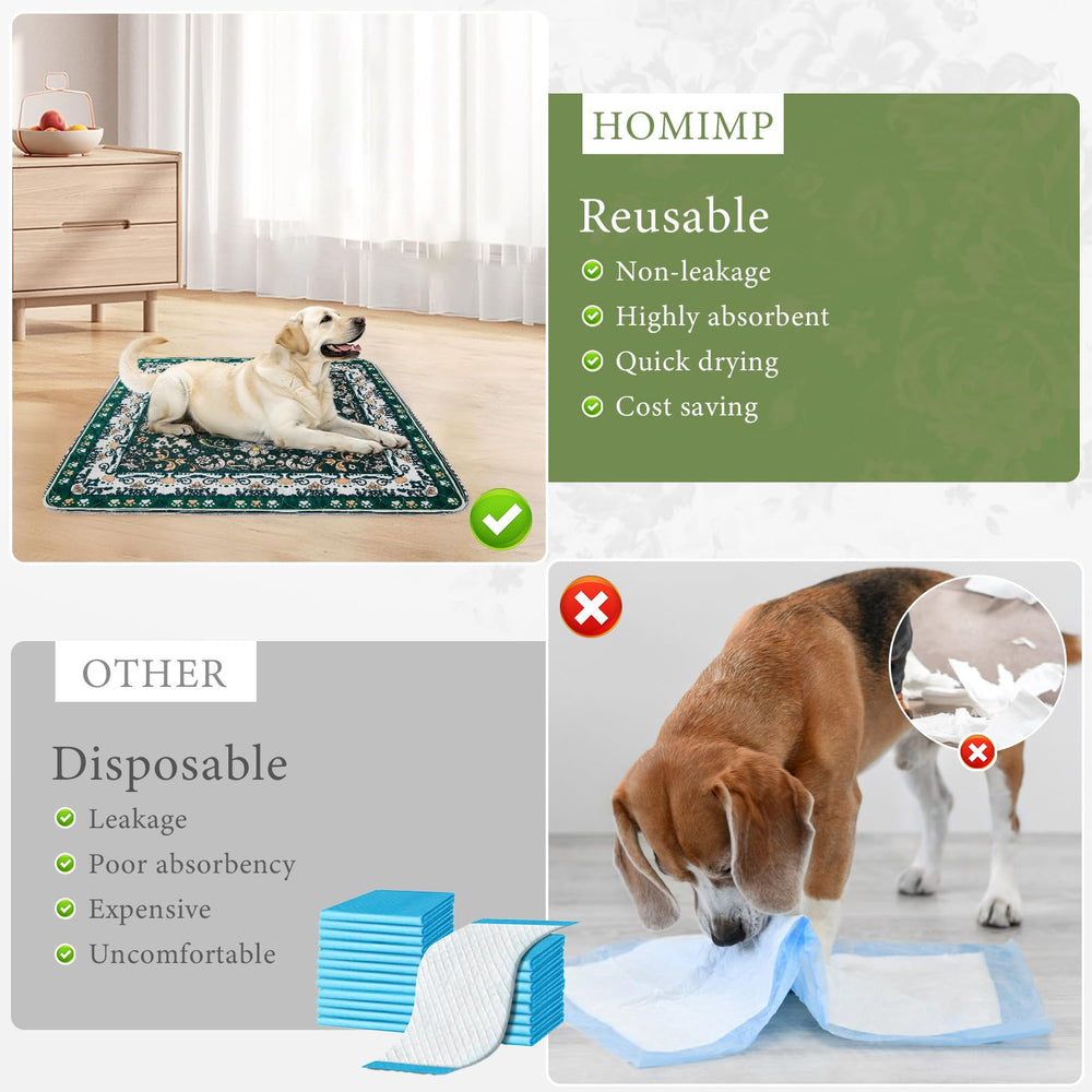 Protección de suelo Homimp, tapete verde para mascotas y limpieza fácil