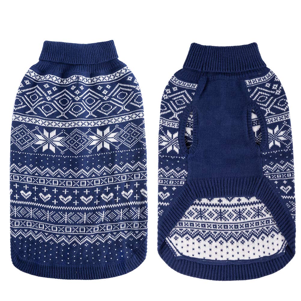 Homimp suéter para perros Argyle azul, detalle tejido suave para abrigo cómodo.