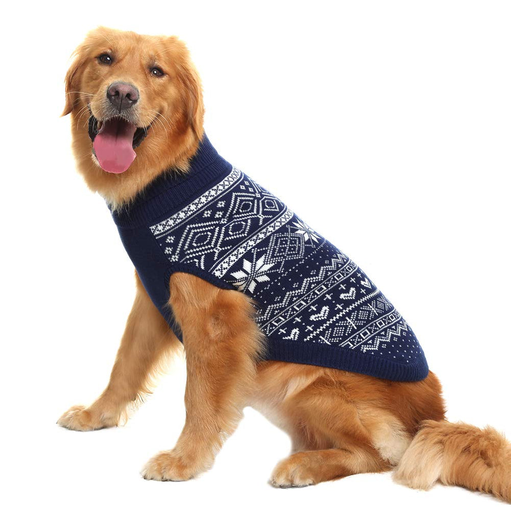 Homimp suéter para perros Argyle azul, perfecto para paseos al aire libre.